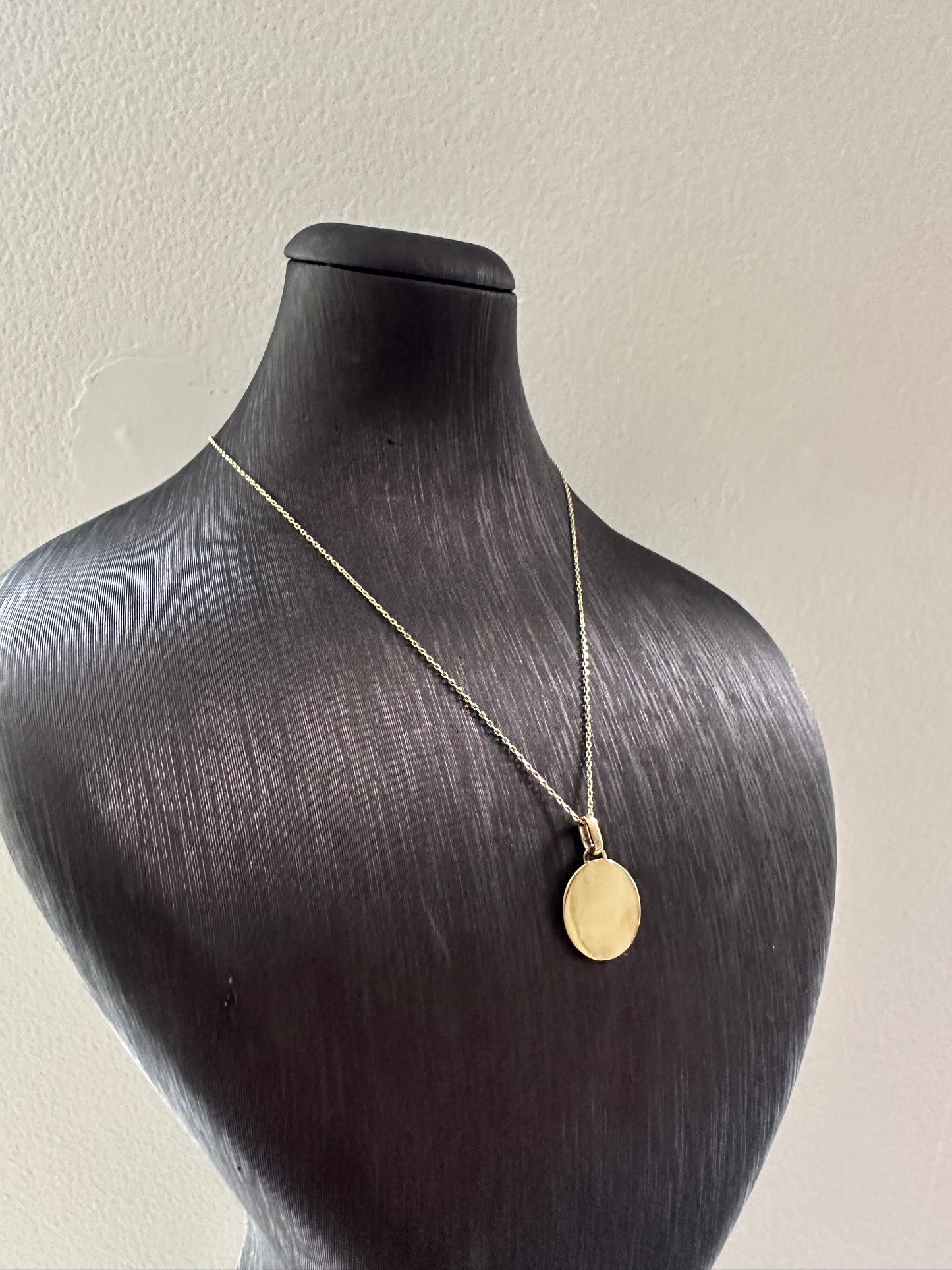 14k Gouden Ketting met Plaat Hanger