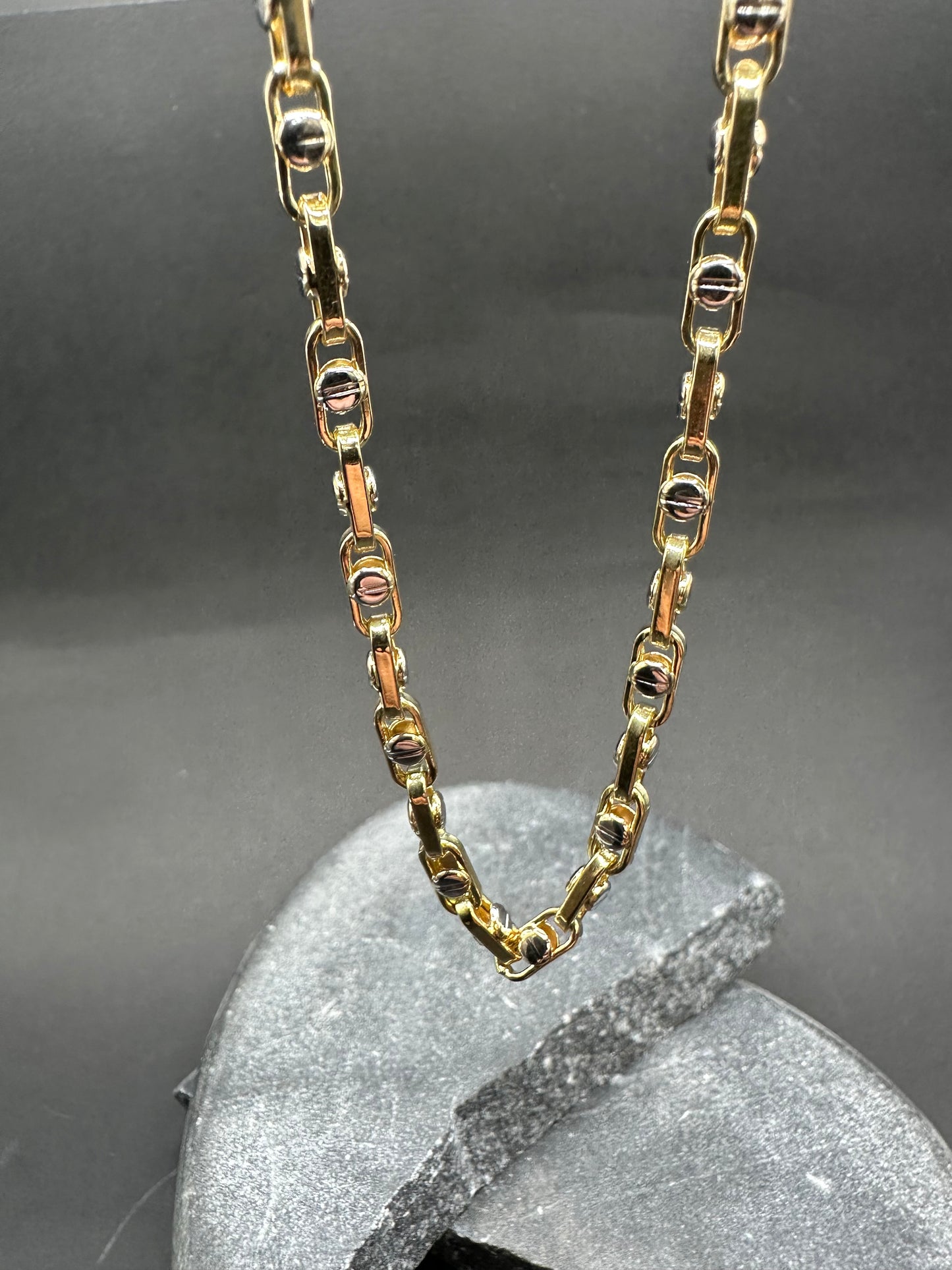 14K Gouden Bicolor Monte Carlo Ketting – 65 cm