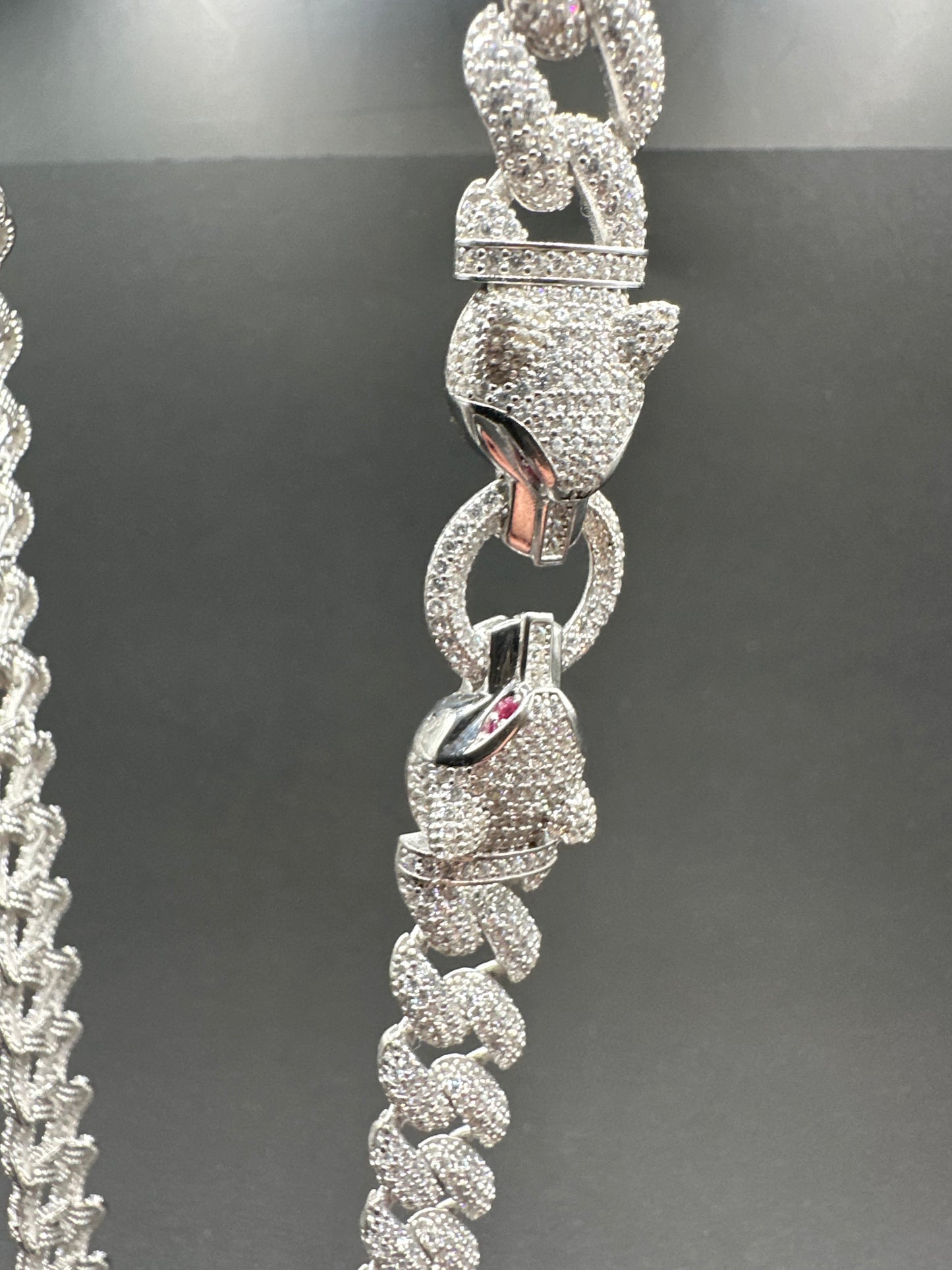 925 Zilveren Iced Cubana Ketting – 72 cm