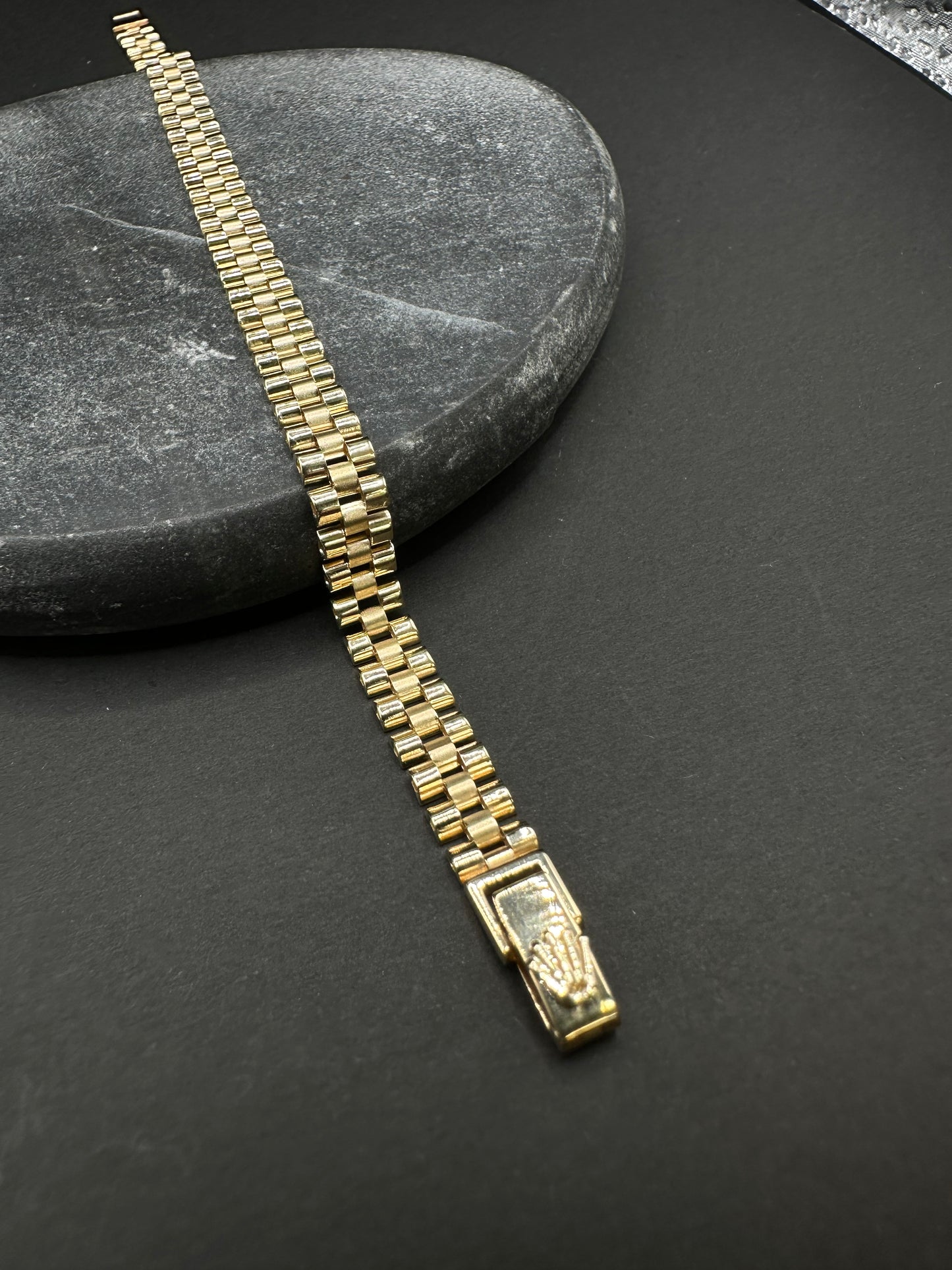 14K Gouden Matt President Armband – 19,5 cm – 6,4 mm