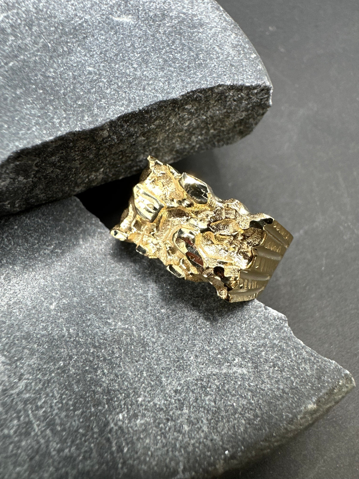 18K Gouden Piet Piet Ring – 11 mm Breed | Diamond cut
