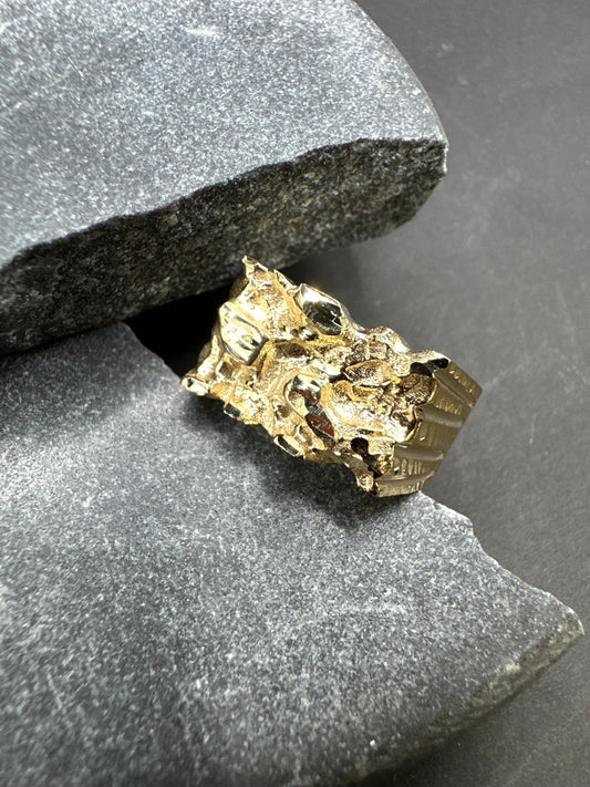 18K Gouden Piet Piet Ring – 11 mm Breed | Diamond cut
