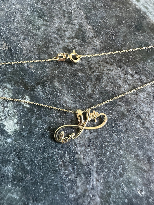 14K Gouden Ketting met Infinity Hanger