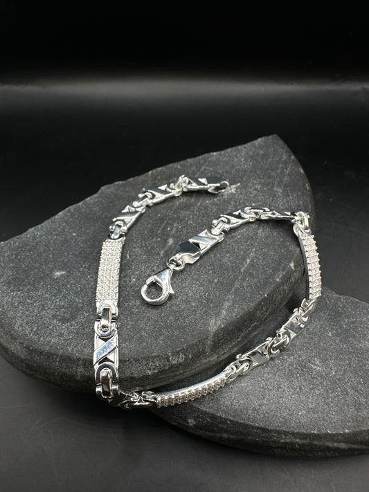925 Zilveren Iced Valentino Armband – 21 cm