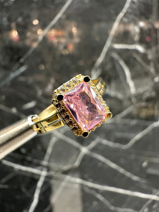 14K Gouden Ring met Toermalijn en Zirkonia – Maat 17,5