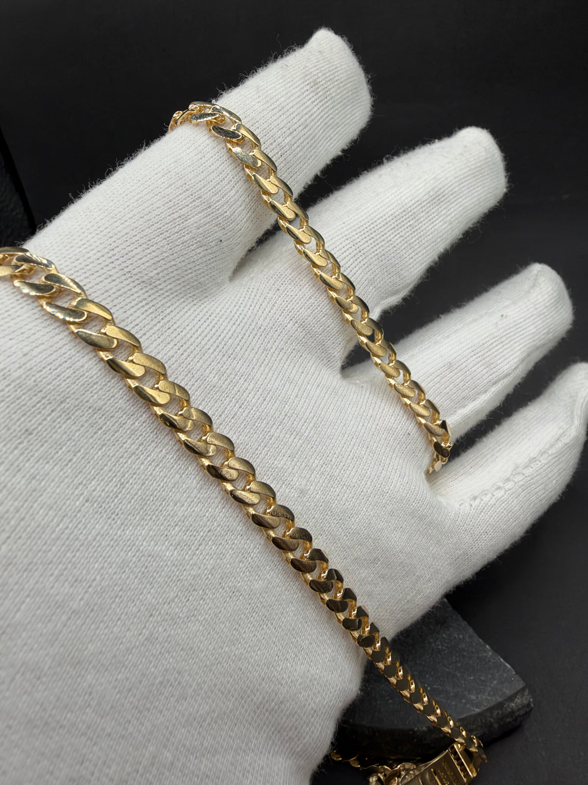 14K Gouden Ketting- en Armbandenset met Bloksluiting