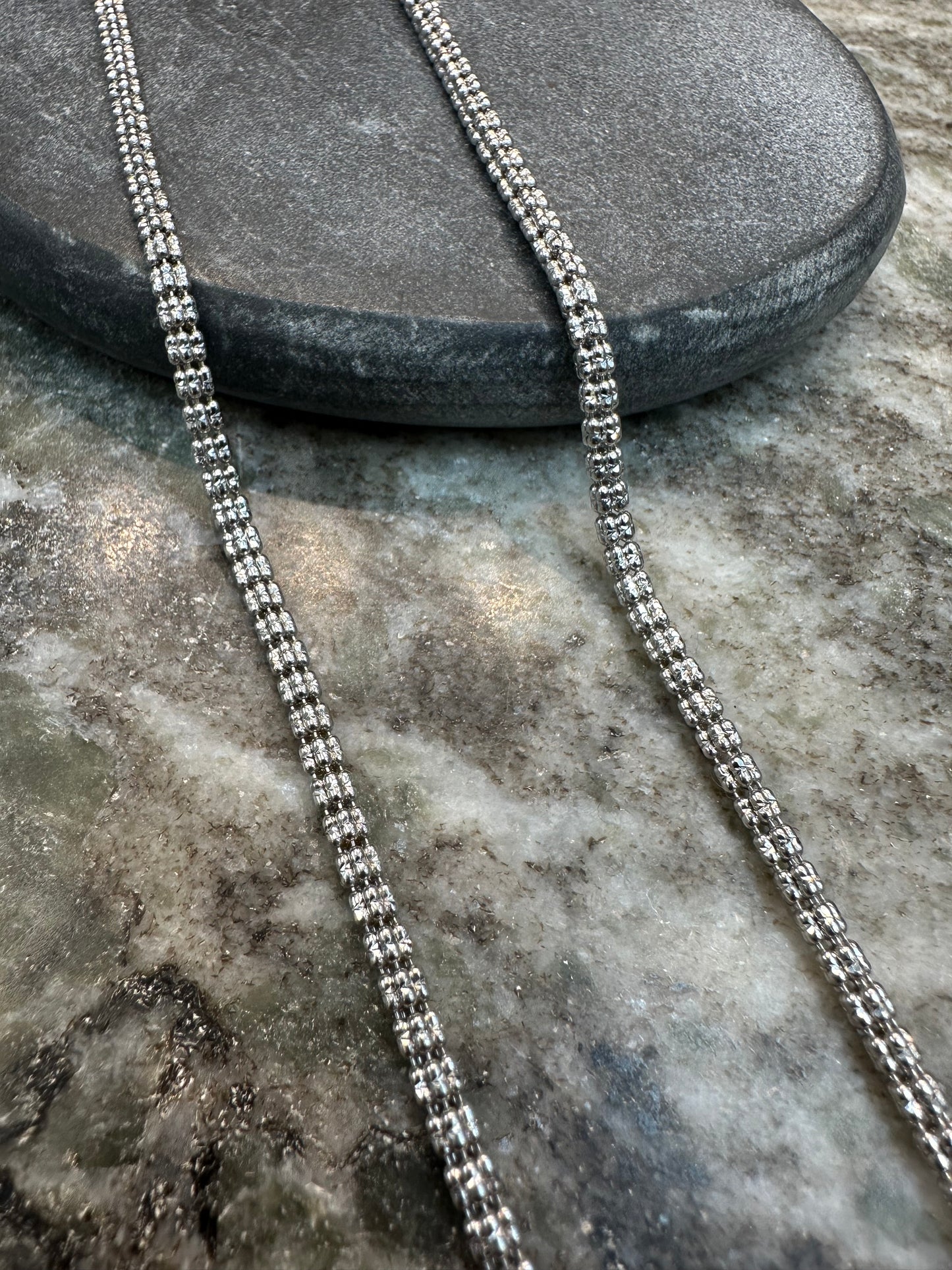 Prachtige 14K Witgouden Ketting met Diamond Cut – 57 cm | 3,1 mm | Luxe Glans