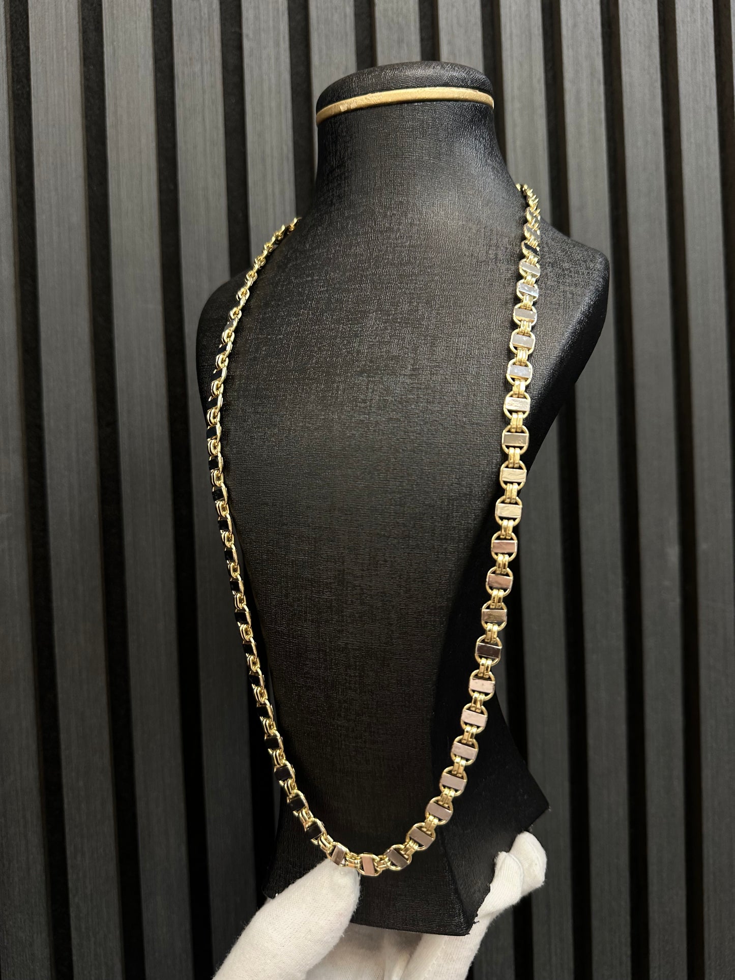 14K Gouden Bicolor Phlat Magnum Ketting – 70 cm