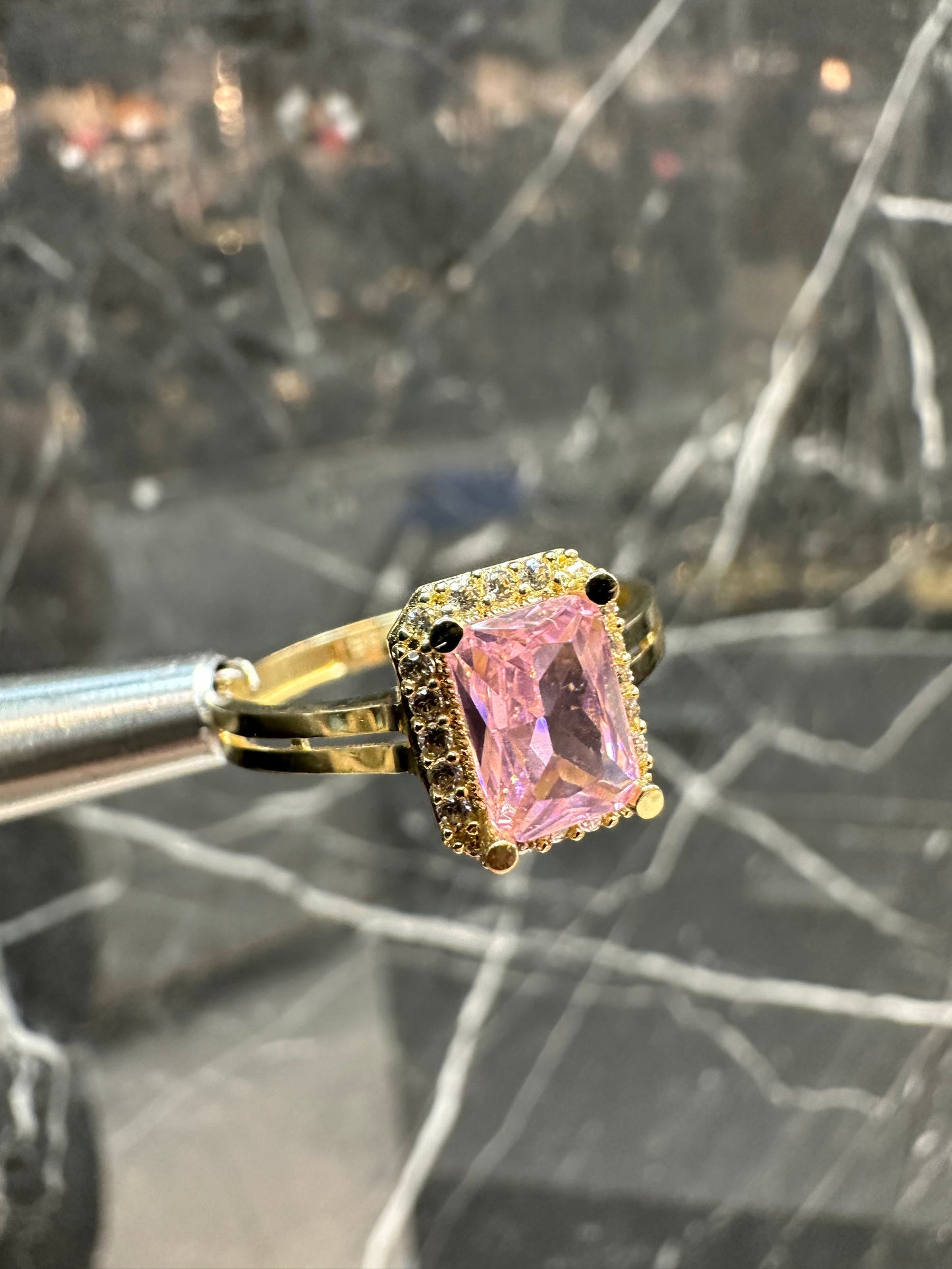 14K Gouden Ring met Toermalijn en Zirkonia – Maat 17,5