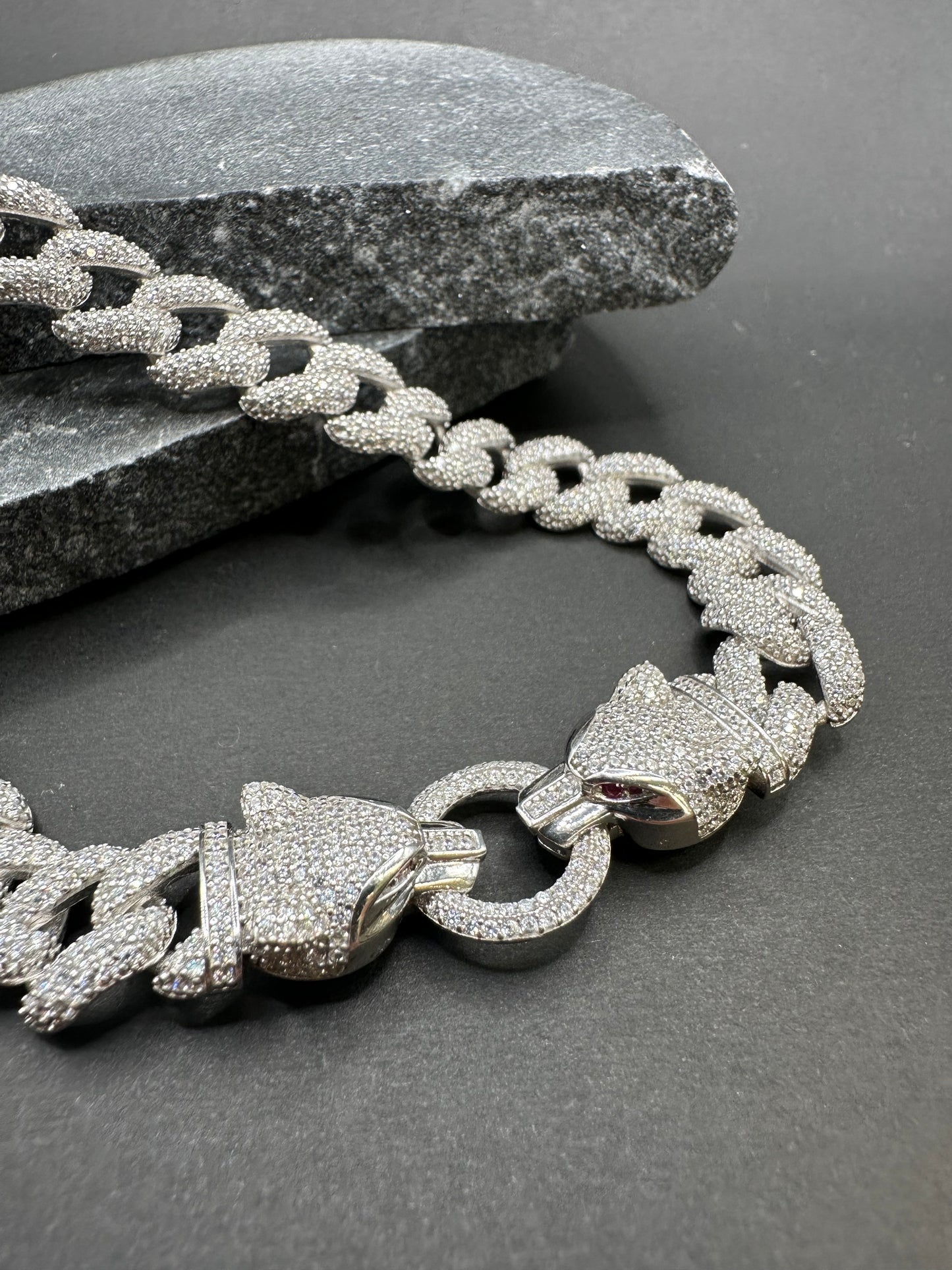 925 Zilveren Iced Cubana Ketting – 72 cm