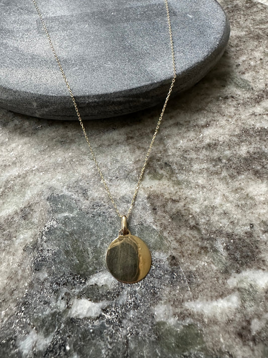 14k Gouden Ketting met Plaat Hanger