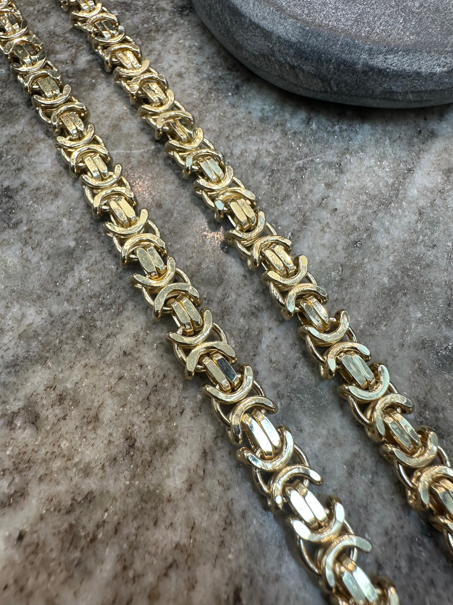 Prachtige 14K Gouden Platte Koningsketting – 70 cm | 7 mm | Stoer & Luxe