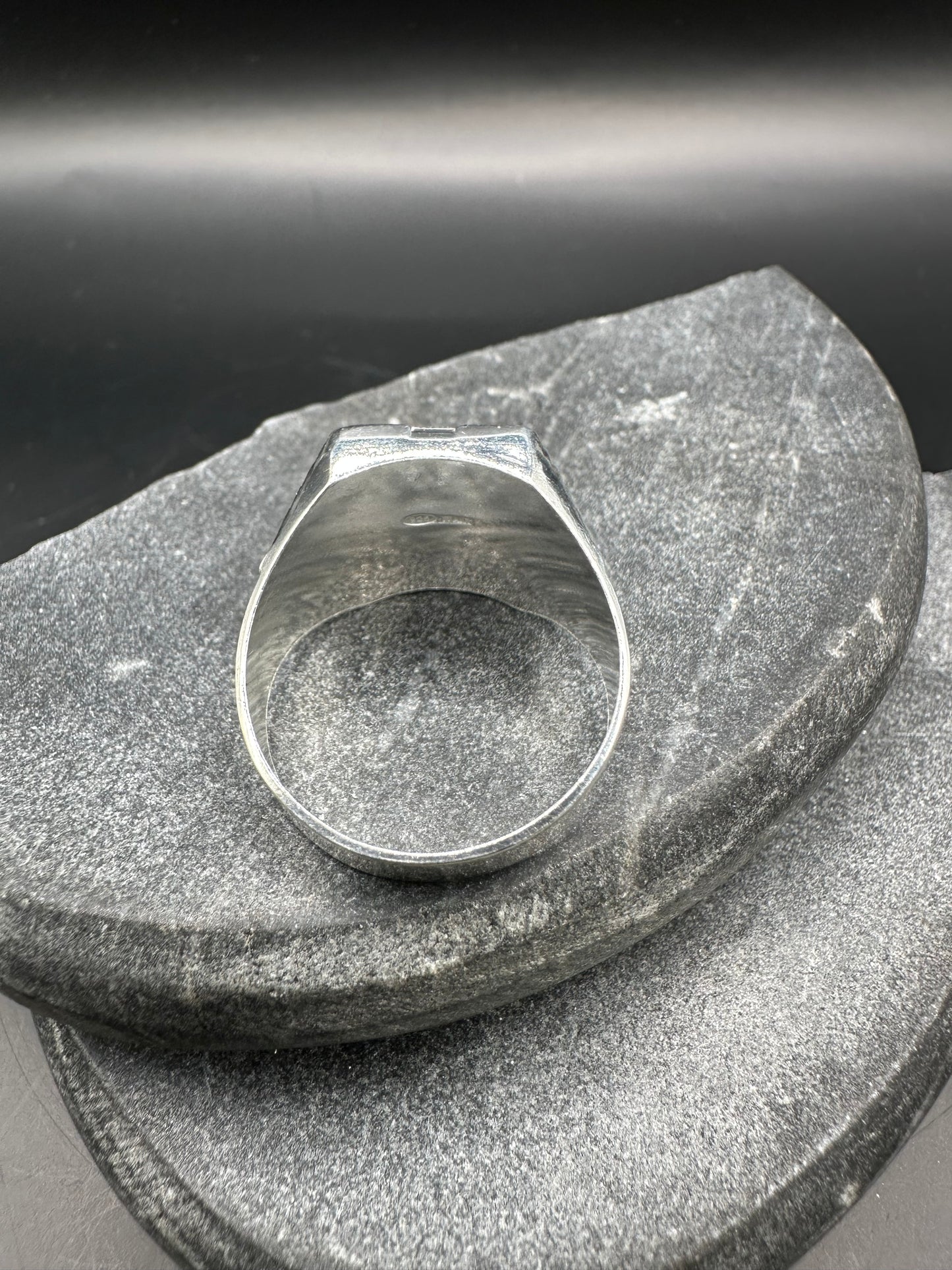 925 Zilveren Zegelring met Diamond Cut Bewerking