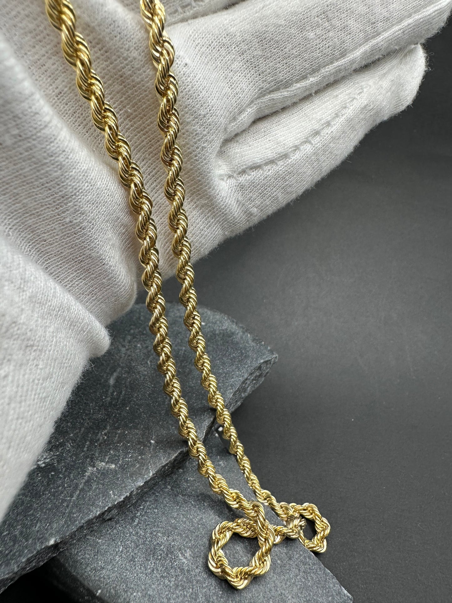 14k gouden rope chain 70 cm 3,8 mm