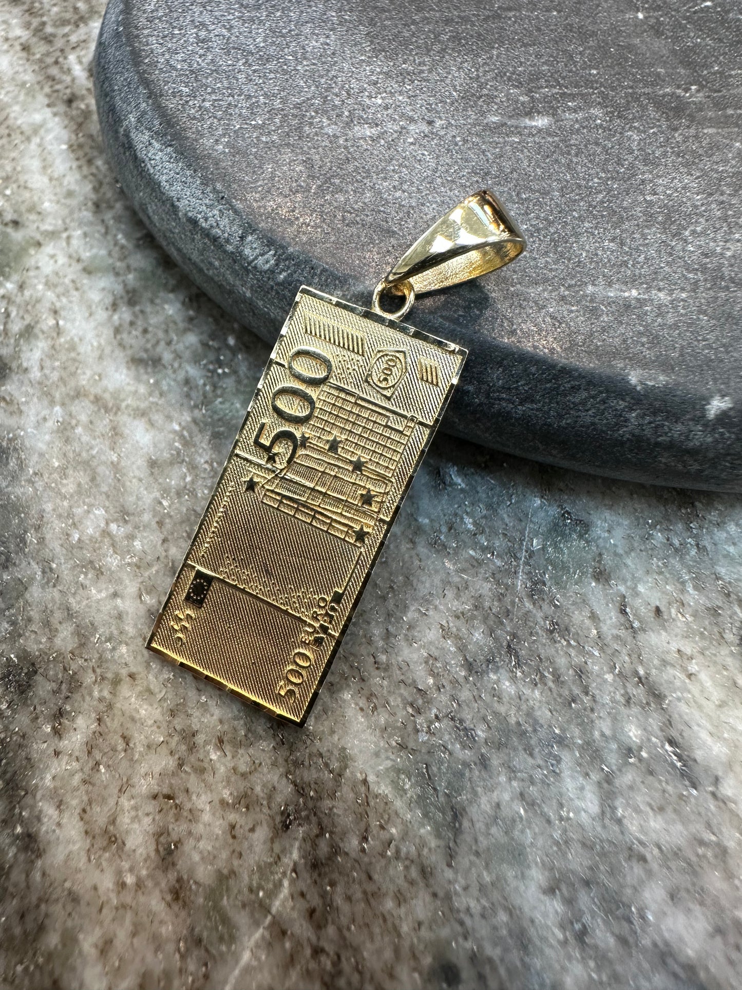 14K Gouden “€500 Biljet” Hanger