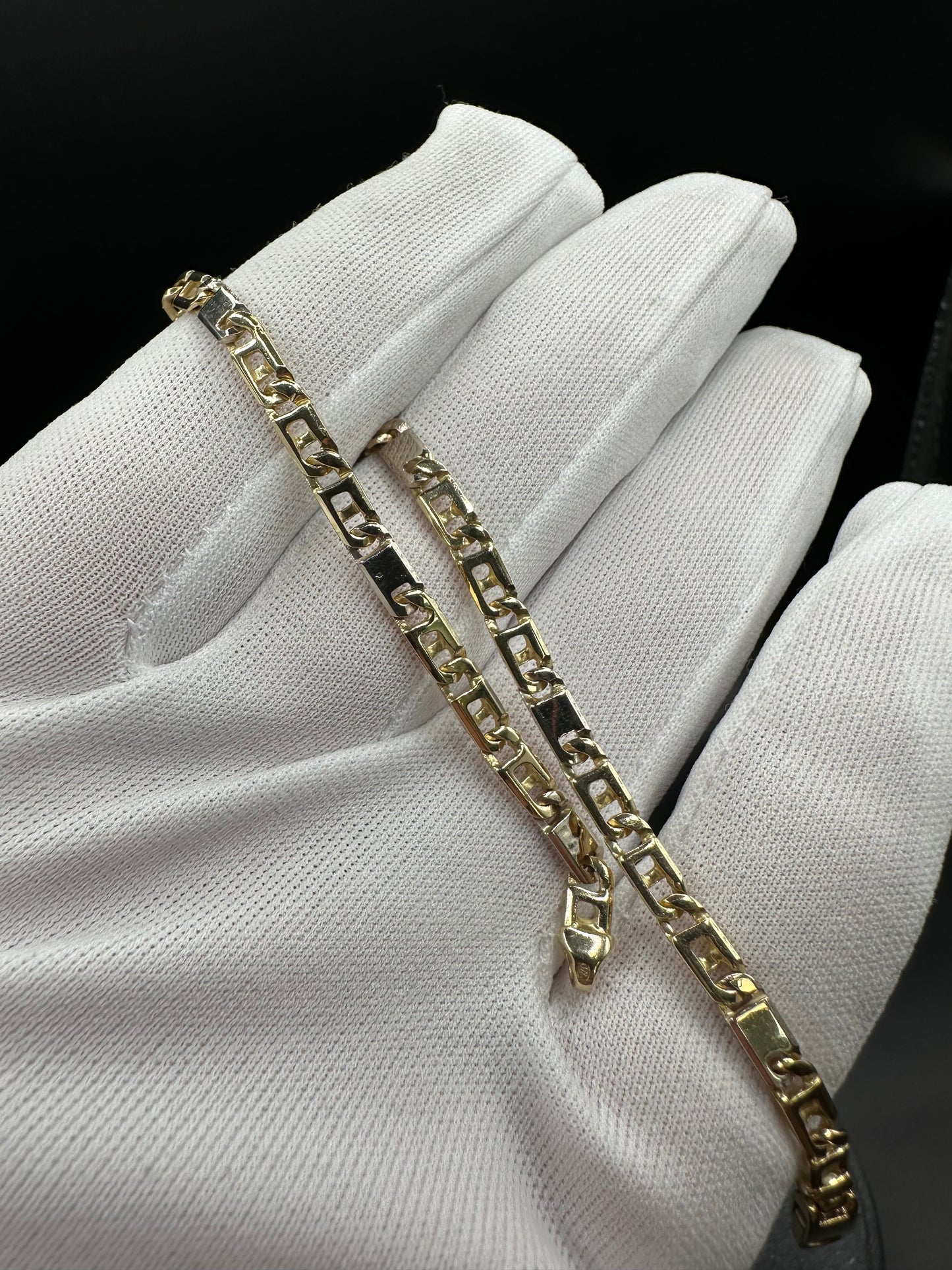 14K Gouden Rollie Schakel Armband – Bicolor – 20 cm