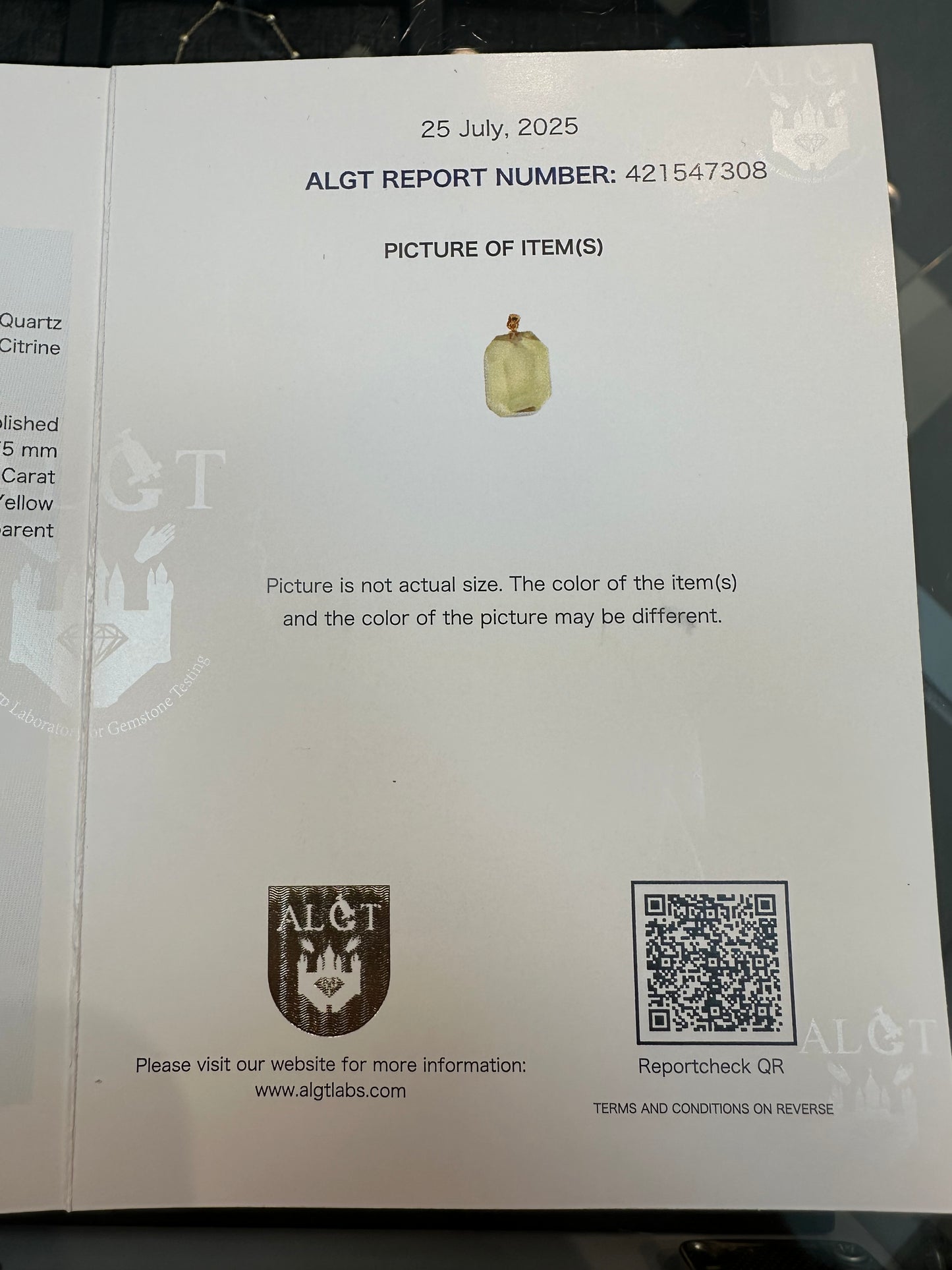 Prachtige 18K Gouden Ketting met Natuurlijke Quartz Steen – Inclusief Certificaten