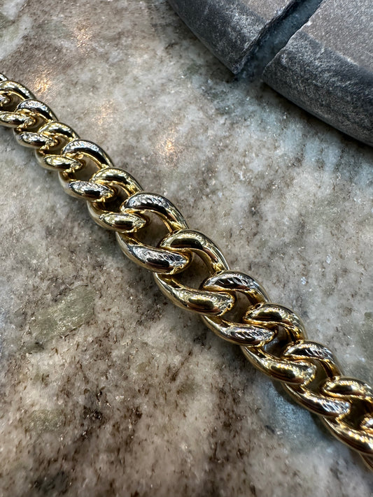 Prachtige 14K Gouden Bicolor Gourmet Armband