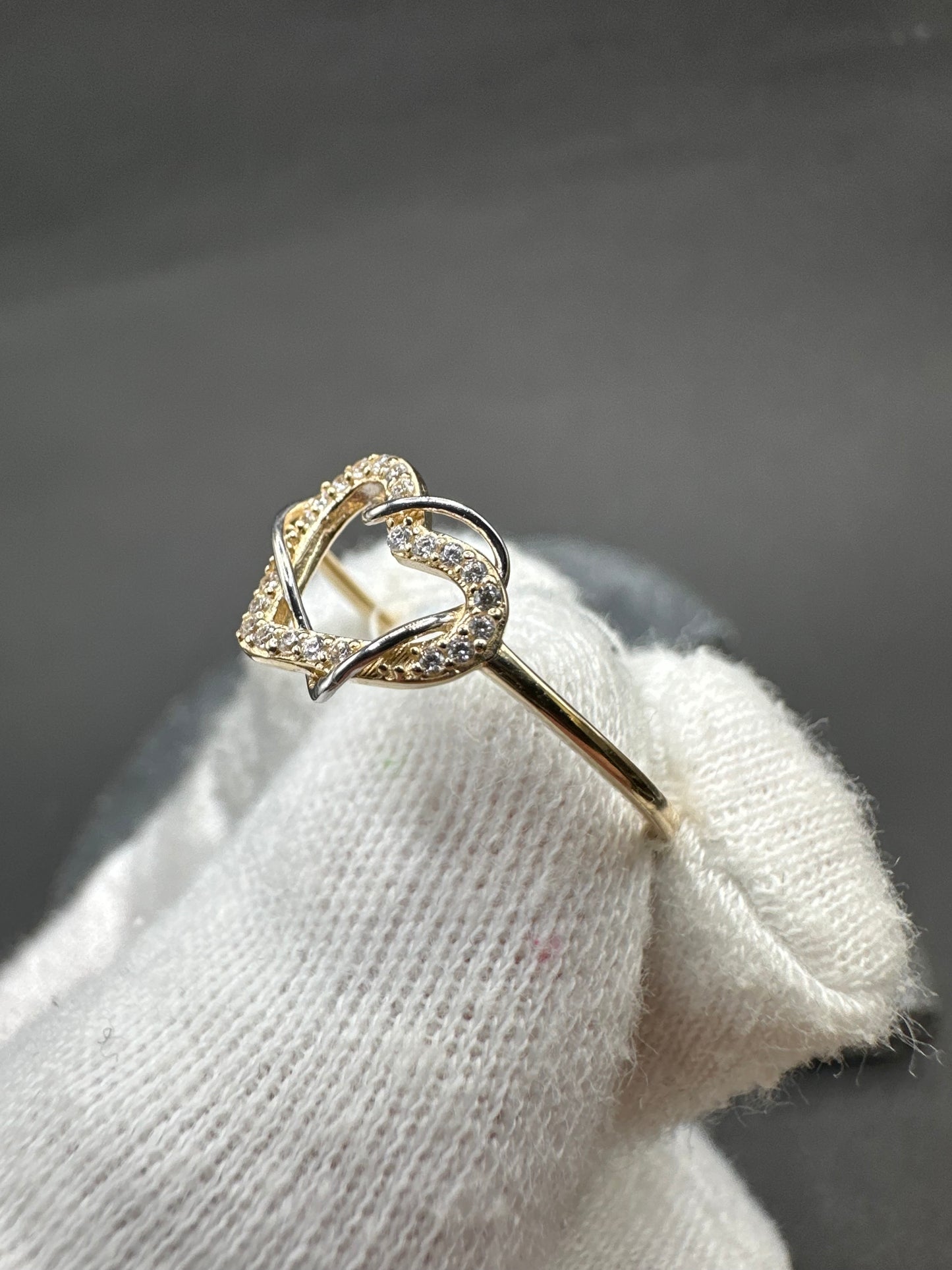 14K Gouden Hartjesring met Zirkonia – Maat 18,5