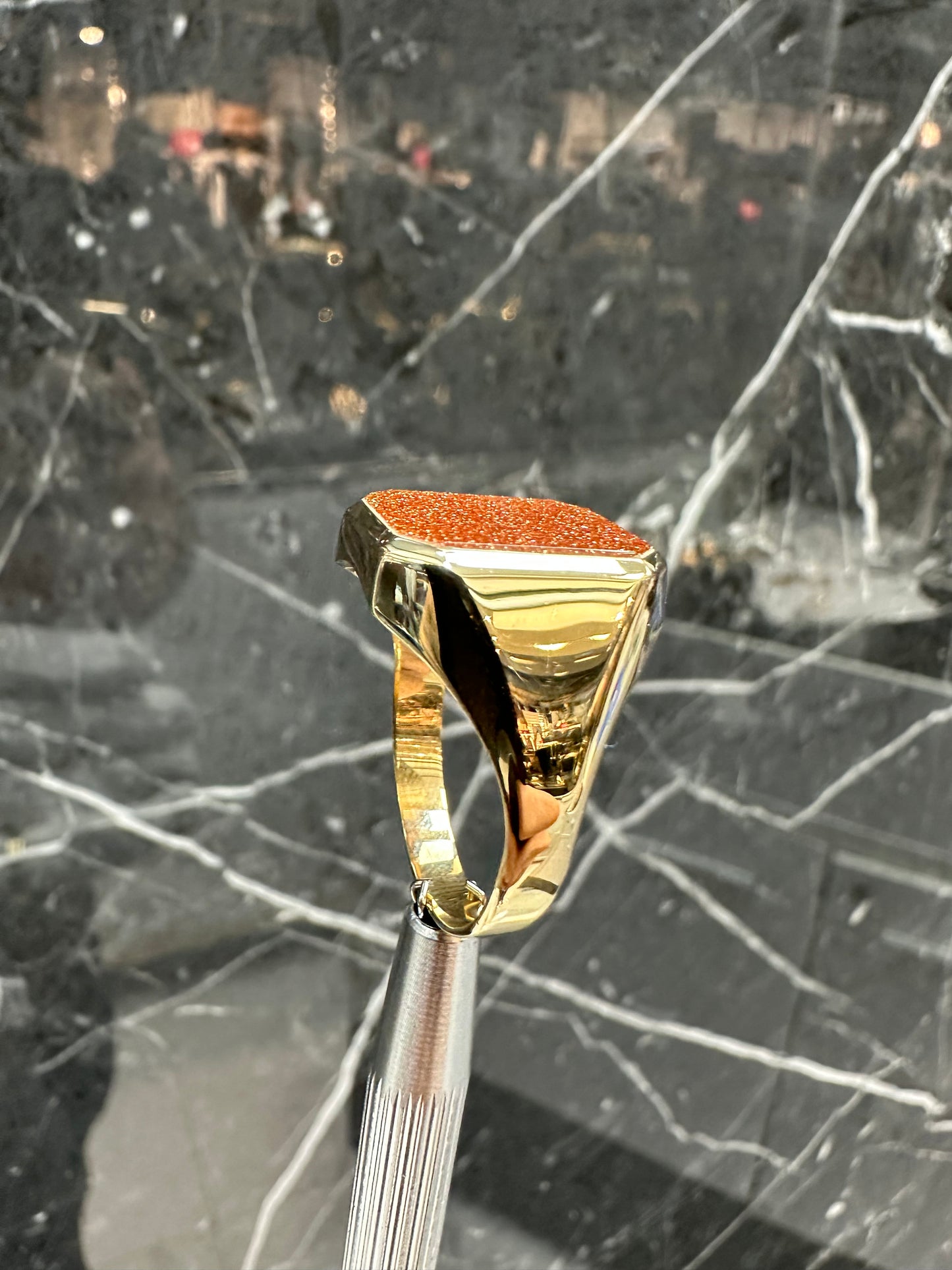14K Gouden Zegelring met Goudsteen – Maat 20