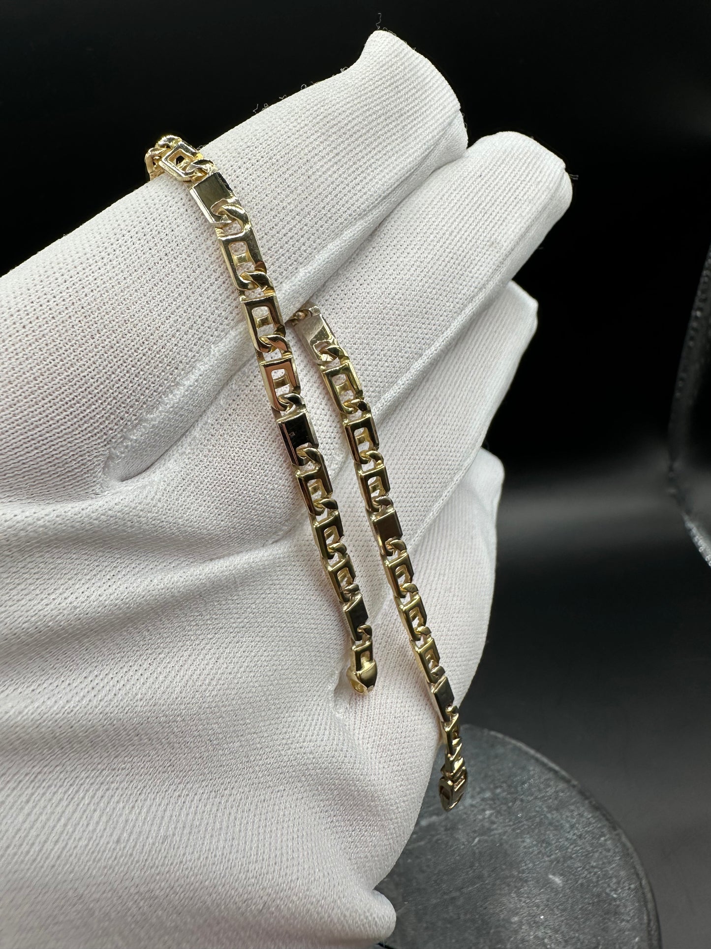 14K Gouden Rollie Schakel Armband – Bicolor – 20 cm
