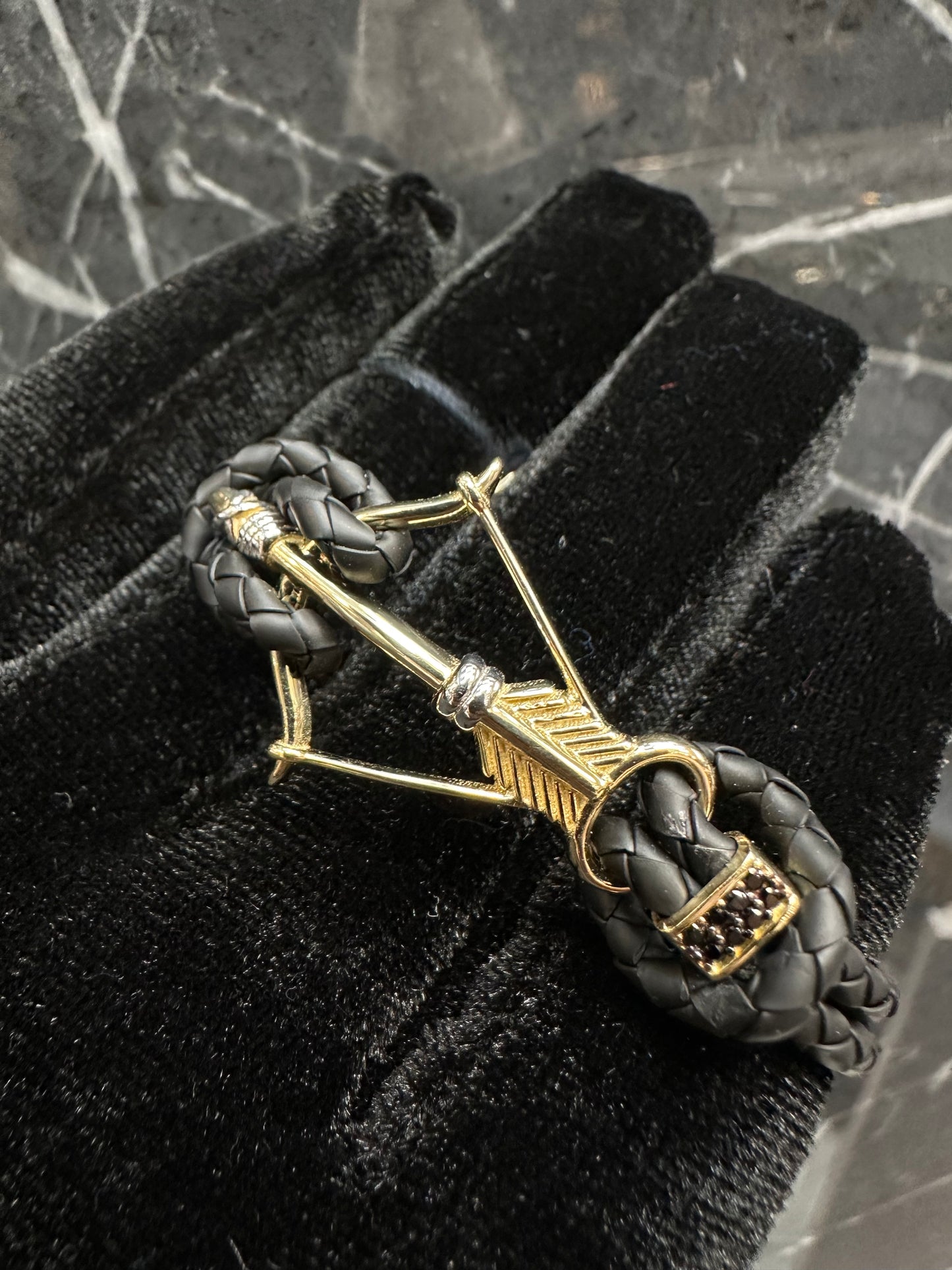 14K Gouden Pijl & Boog Armband met Leer