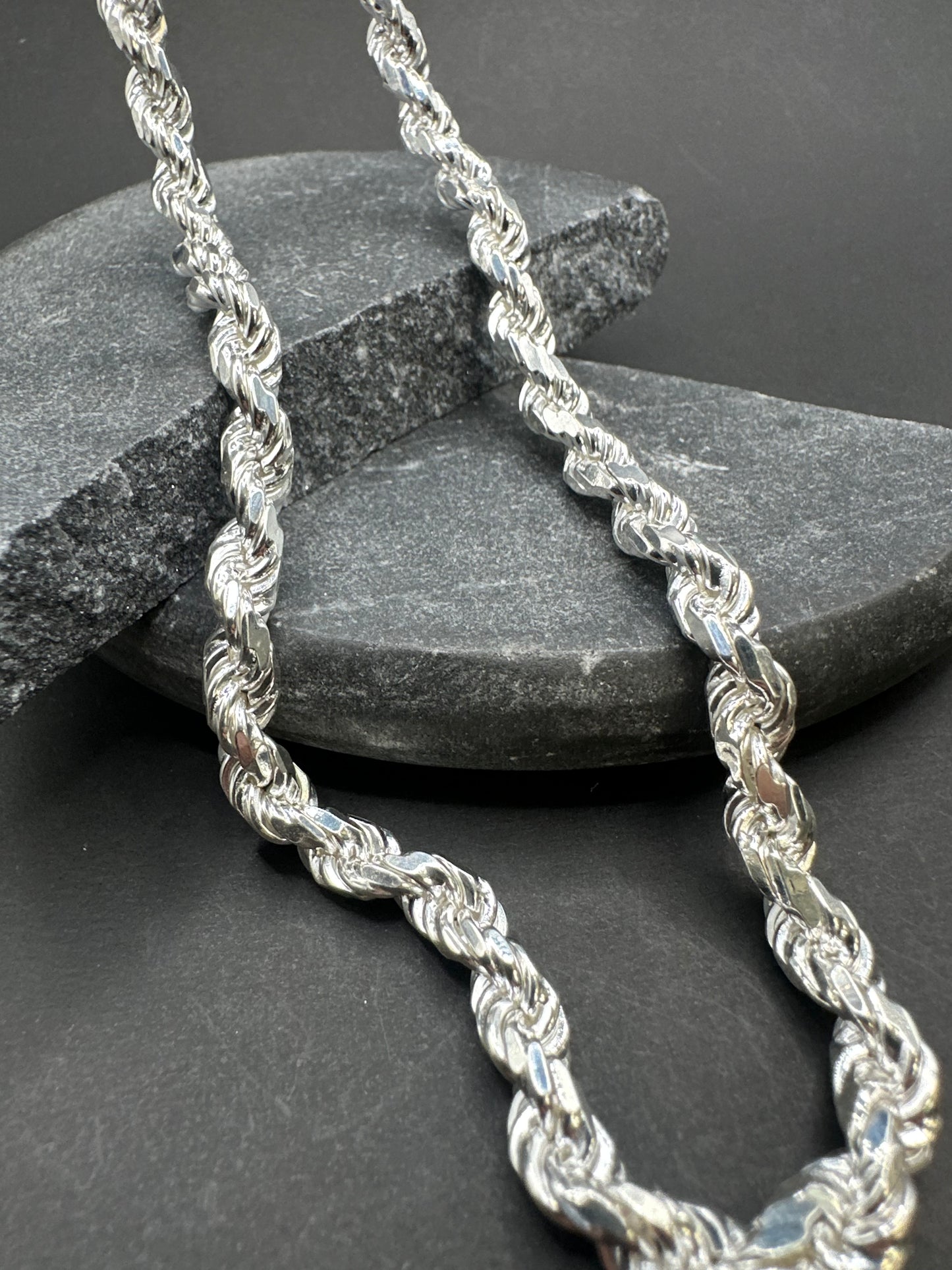 925 Zilveren Diamond Cut Rope Chain – Made in Italy