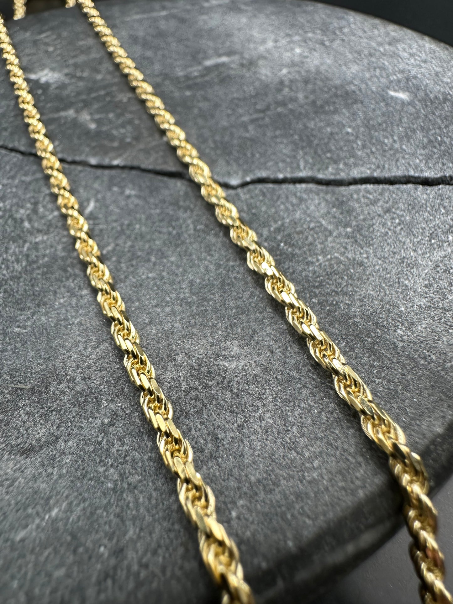 14K Massieve Diamond Cut Rope Ketting – Made in Italy – 2 mm