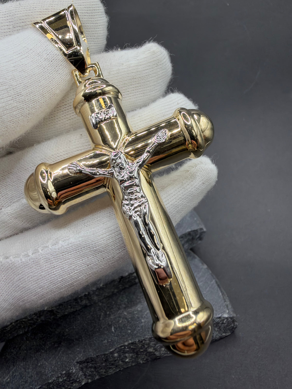 14K Gouden XL Kruishanger – 51 mm x 83 mm