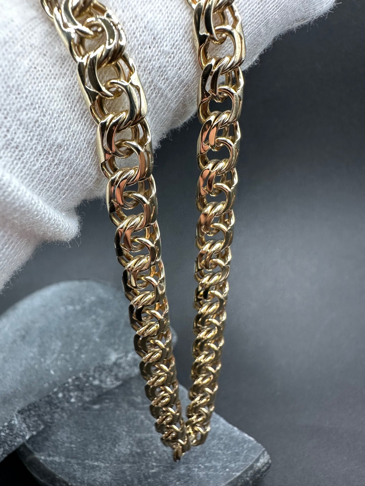 14K Gouden Massieve Bismarck Ketting – 62 cm