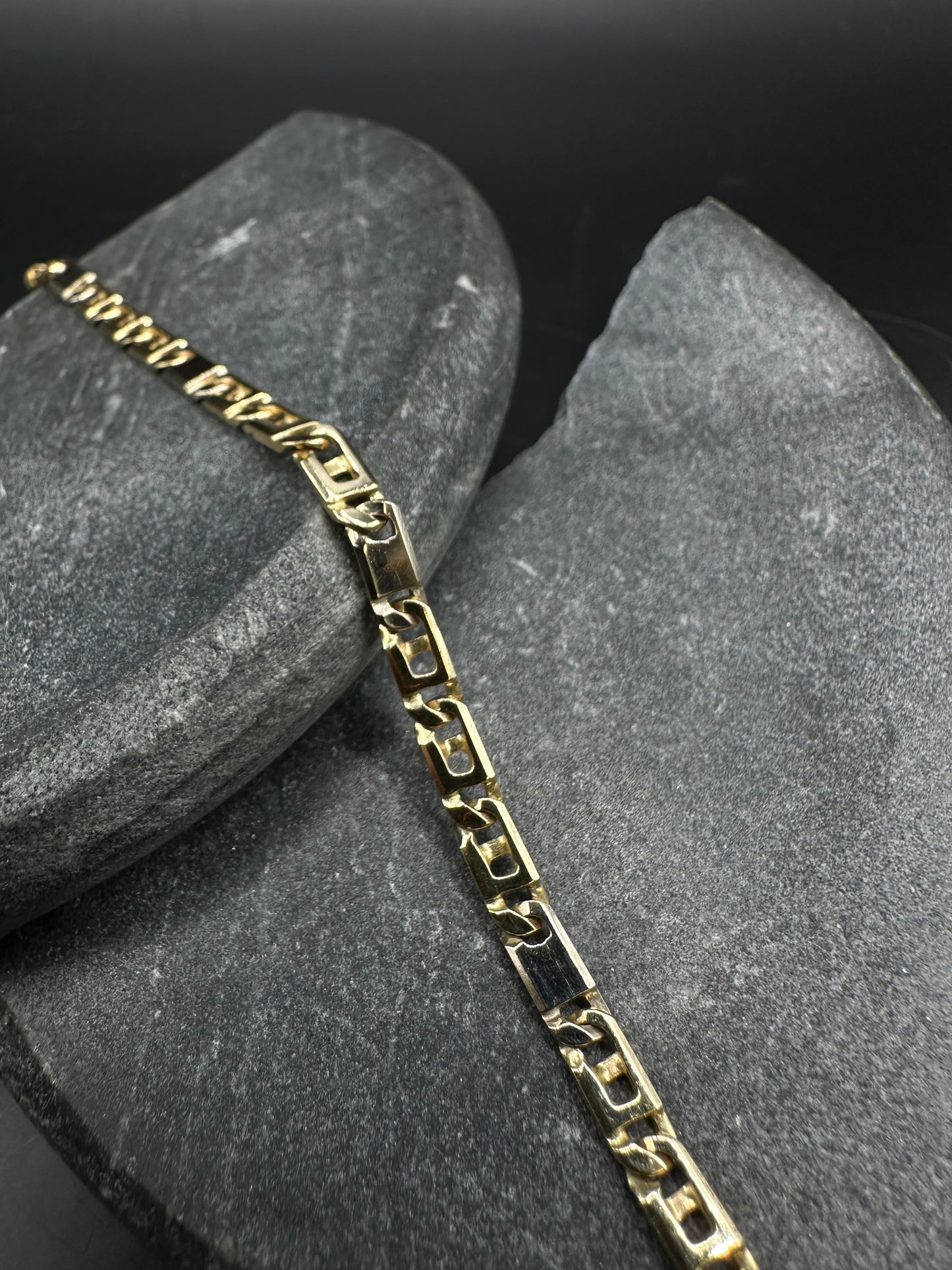 14K Gouden Rollie Schakel Armband – Bicolor – 20 cm
