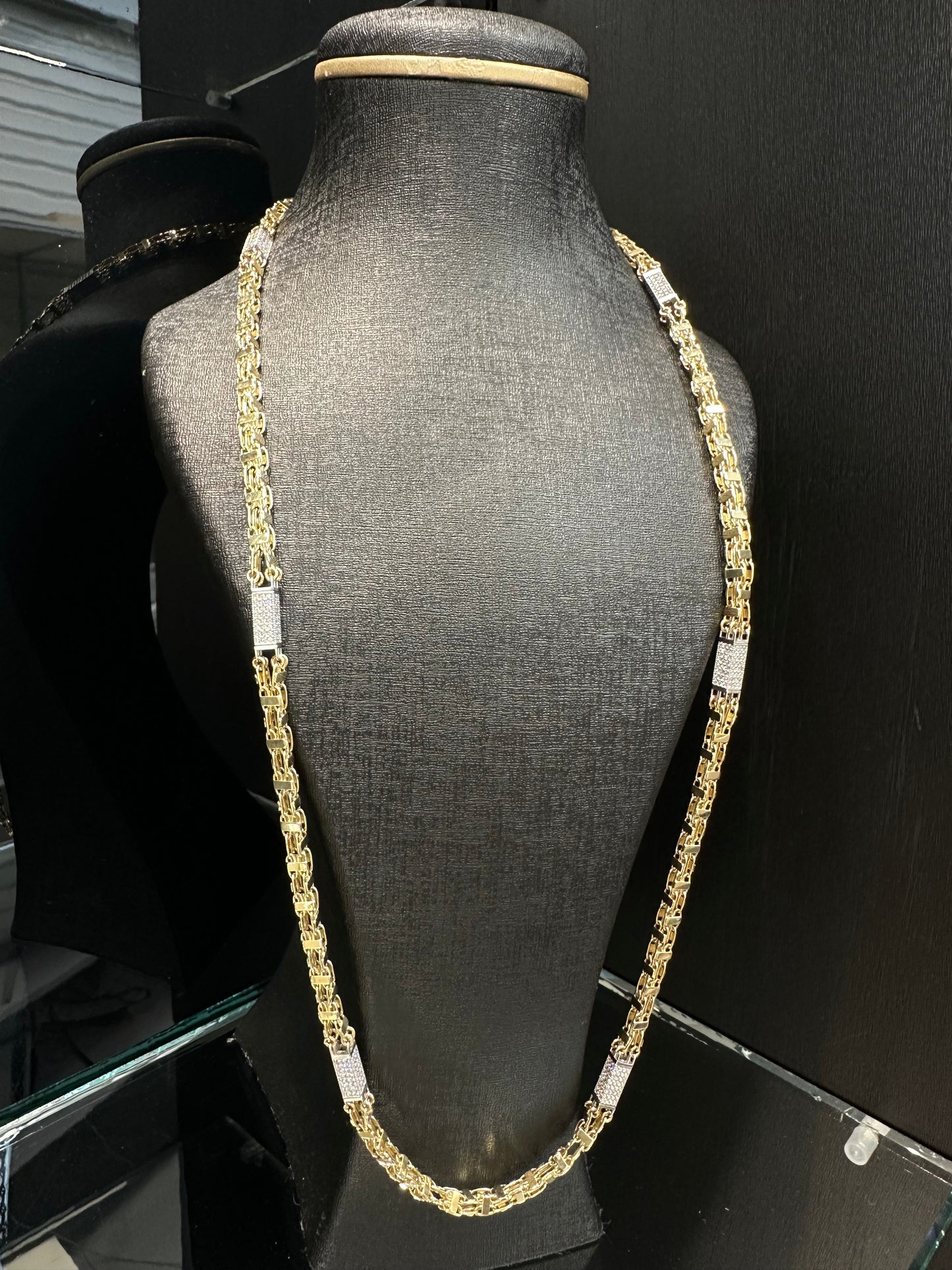 14K Gouden Iced Magnum Ketting met Zirkonia – 70 cm