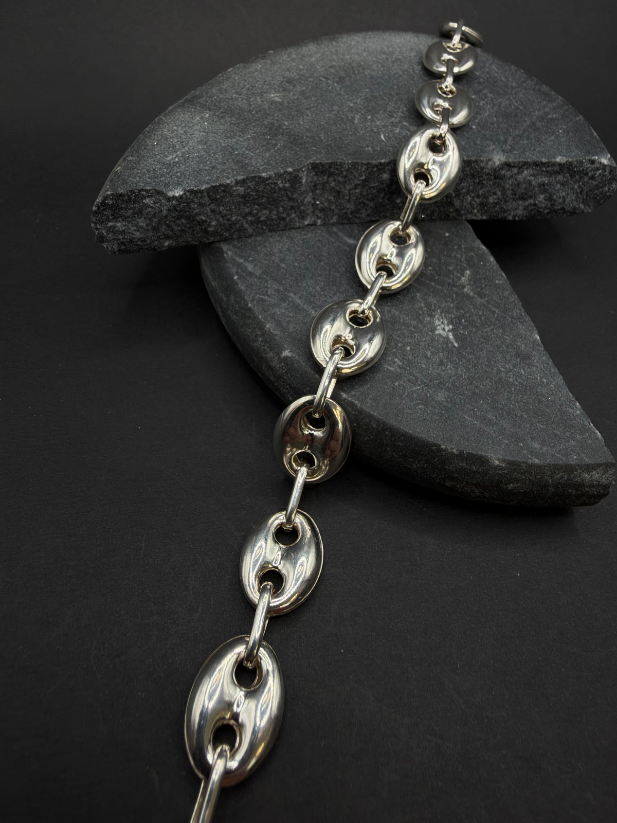 925 Zilveren Koffiebonen Armband – 23 cm – 12 mm