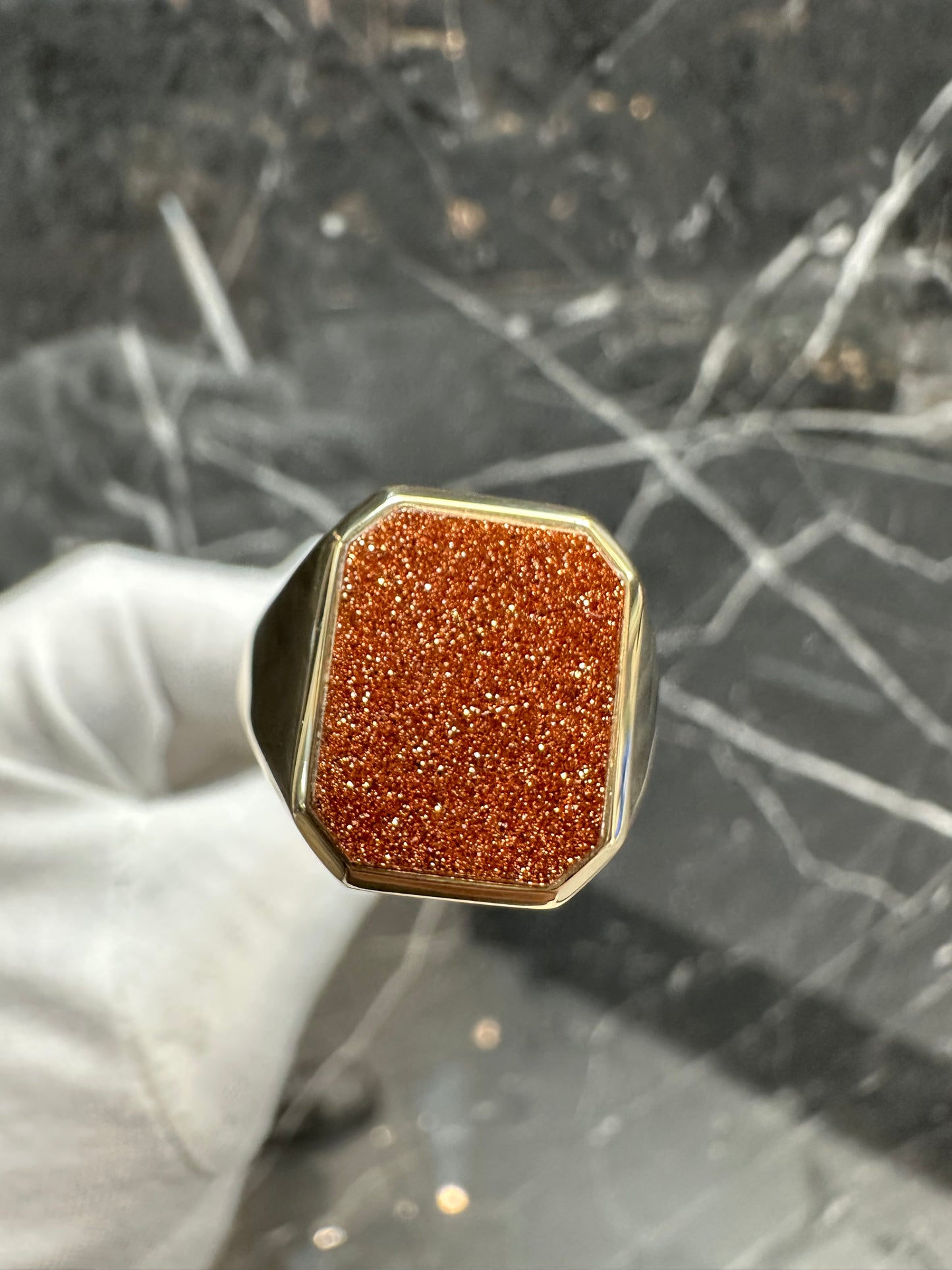 14K Gouden Zegelring met Goudsteen – Maat 20