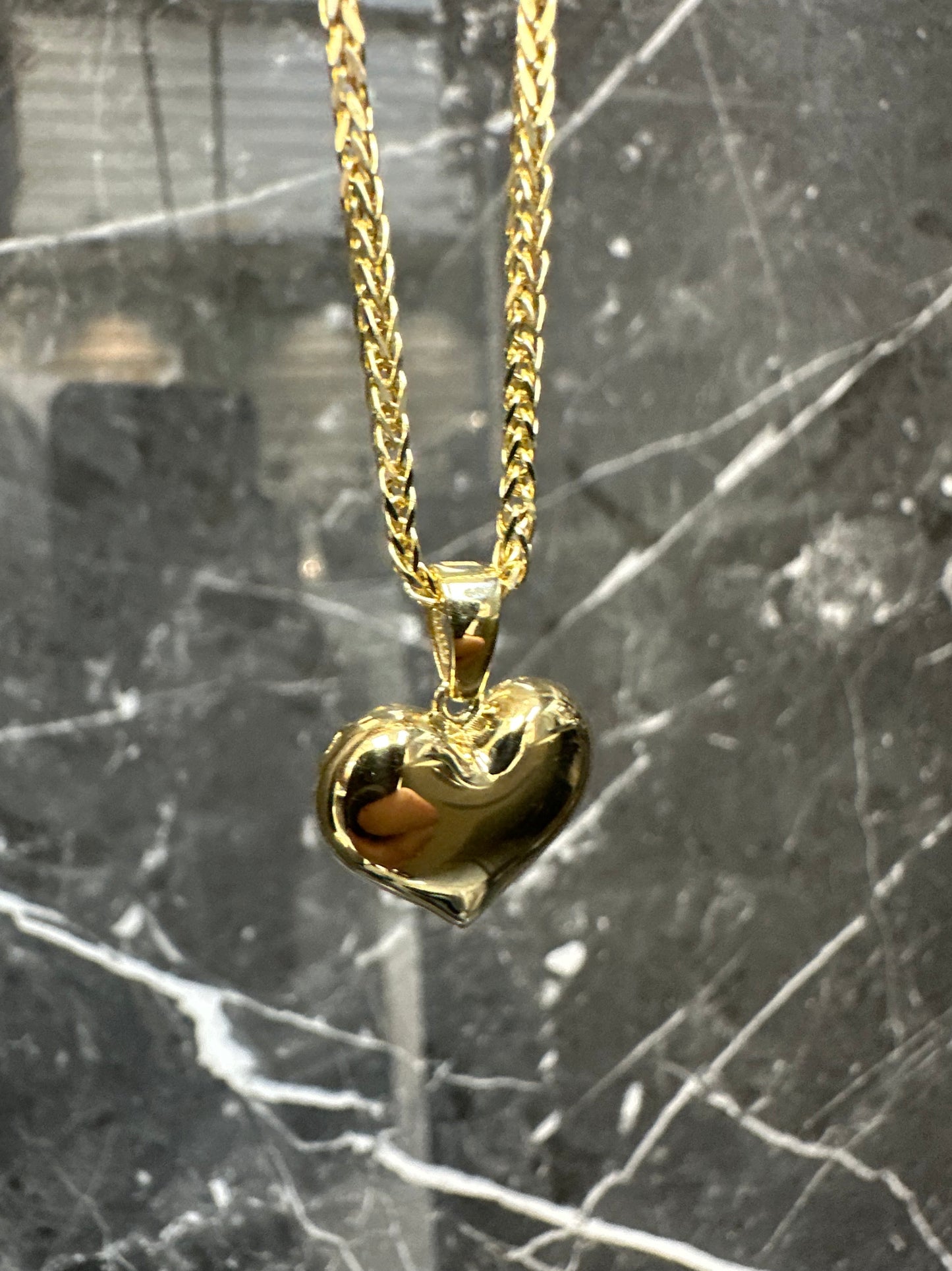 14K Gouden Vossenstaart Ketting met Hart Hanger – 50 cm