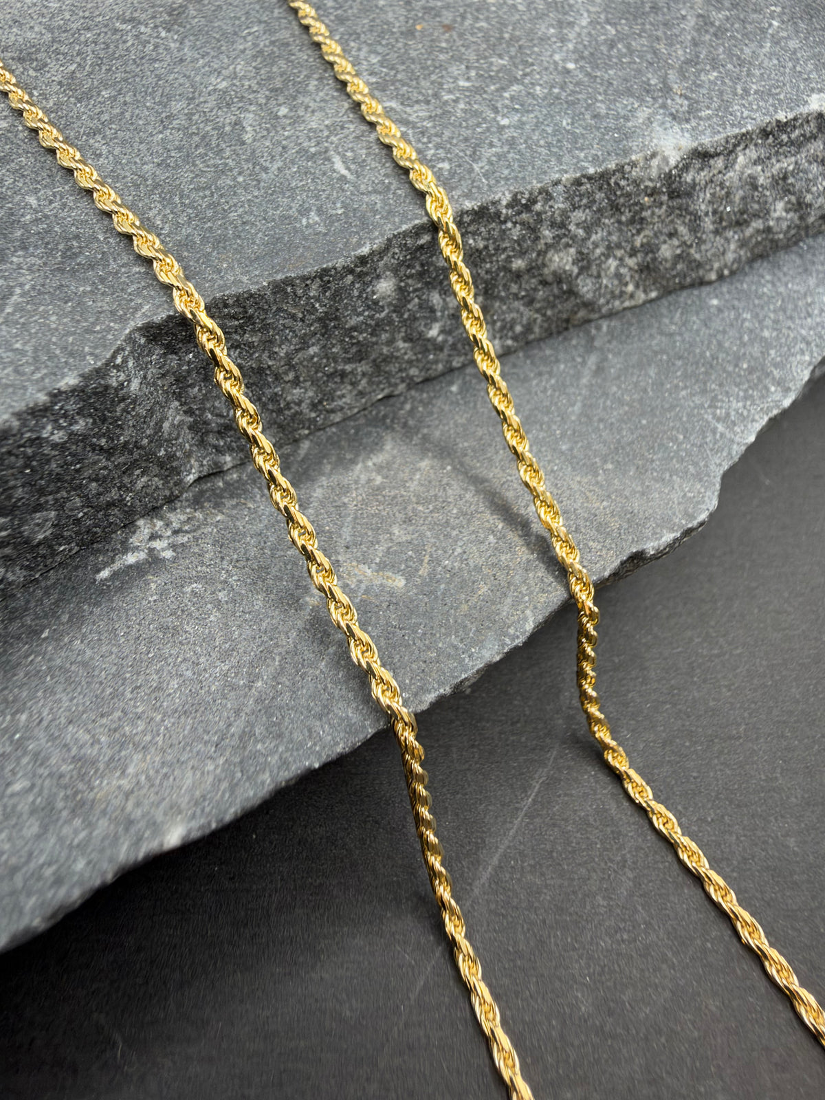 14K Massieve Diamond Cut Rope Ketting – 1,3 mm