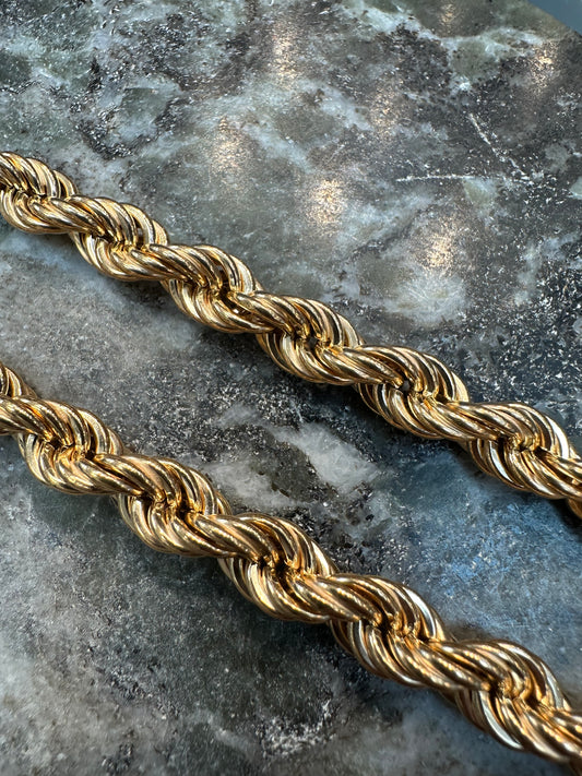 18K Roze Gouden Rope Chain – 62 cm
