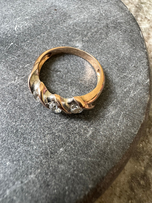 14k Gouden Roze Gouden Ring met Zirkonium