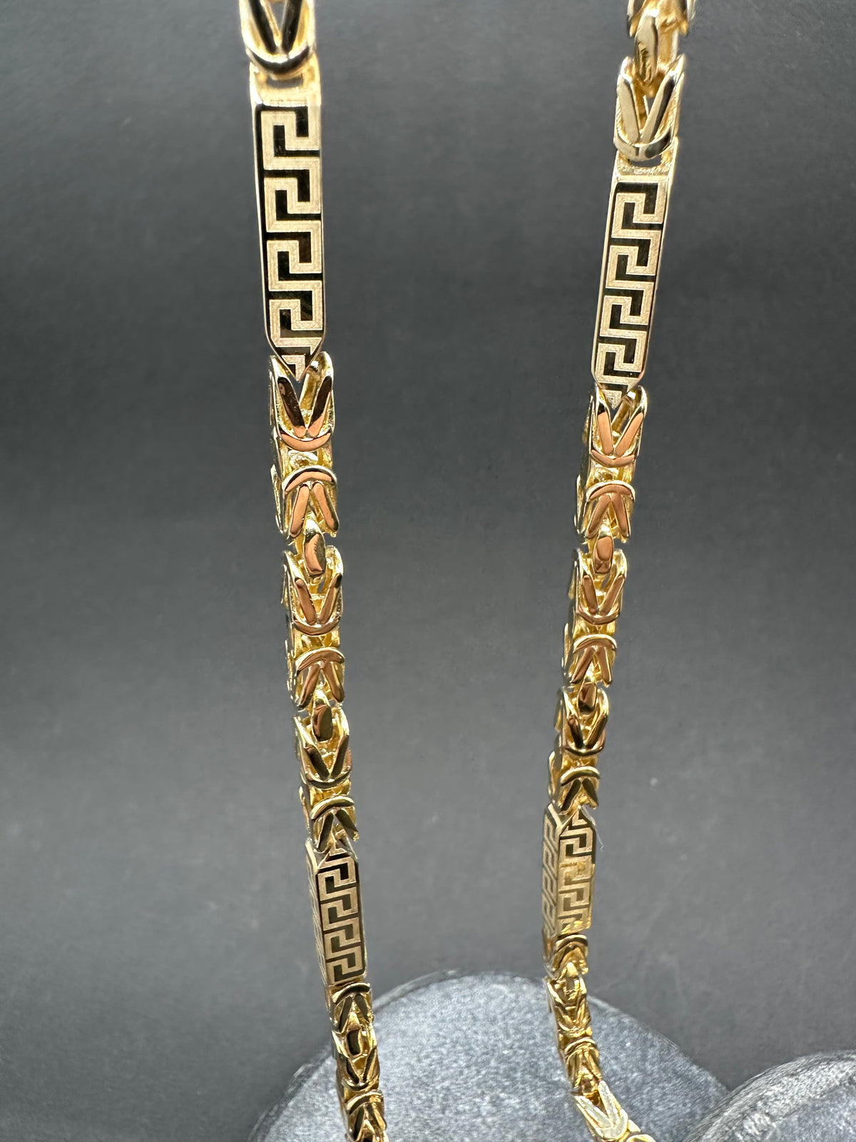 14K Gouden Koningsketting met Meandros Bewerking