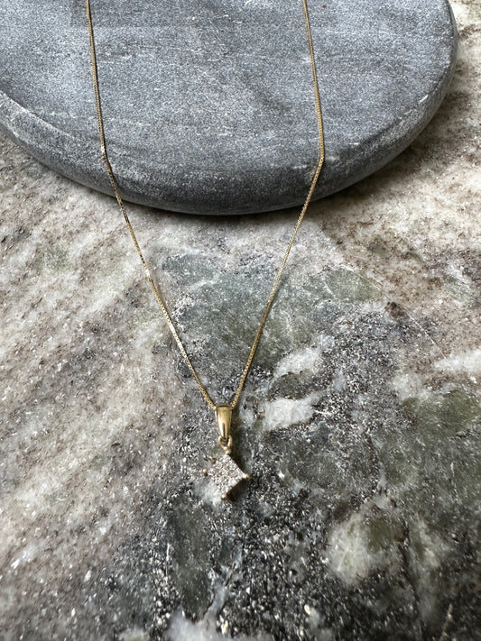 14k Gouden Ketting met Diamanten Hanger