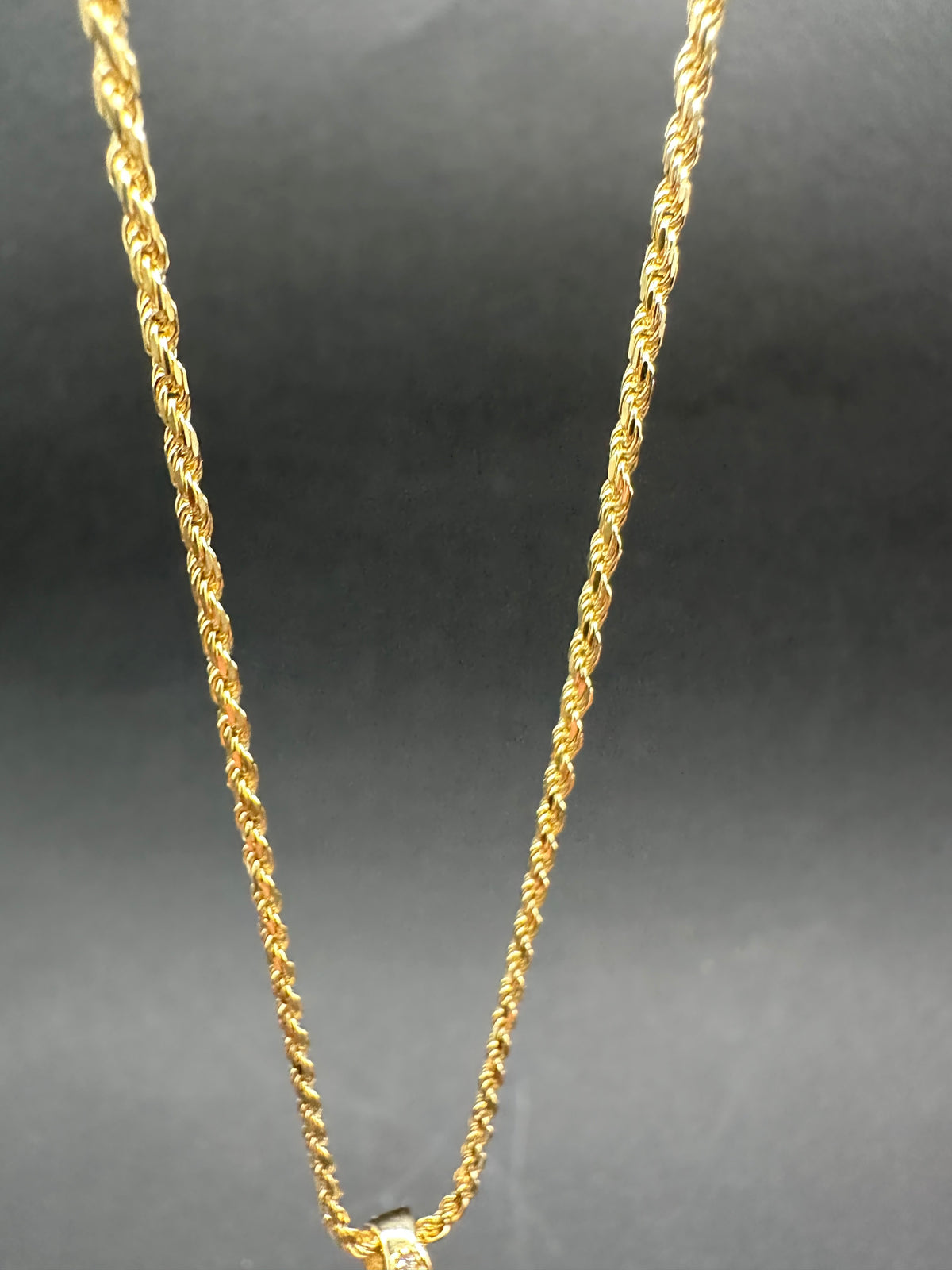 14K Gouden Massieve Rope Ketting met Pinguïn Hanger – 60 cm