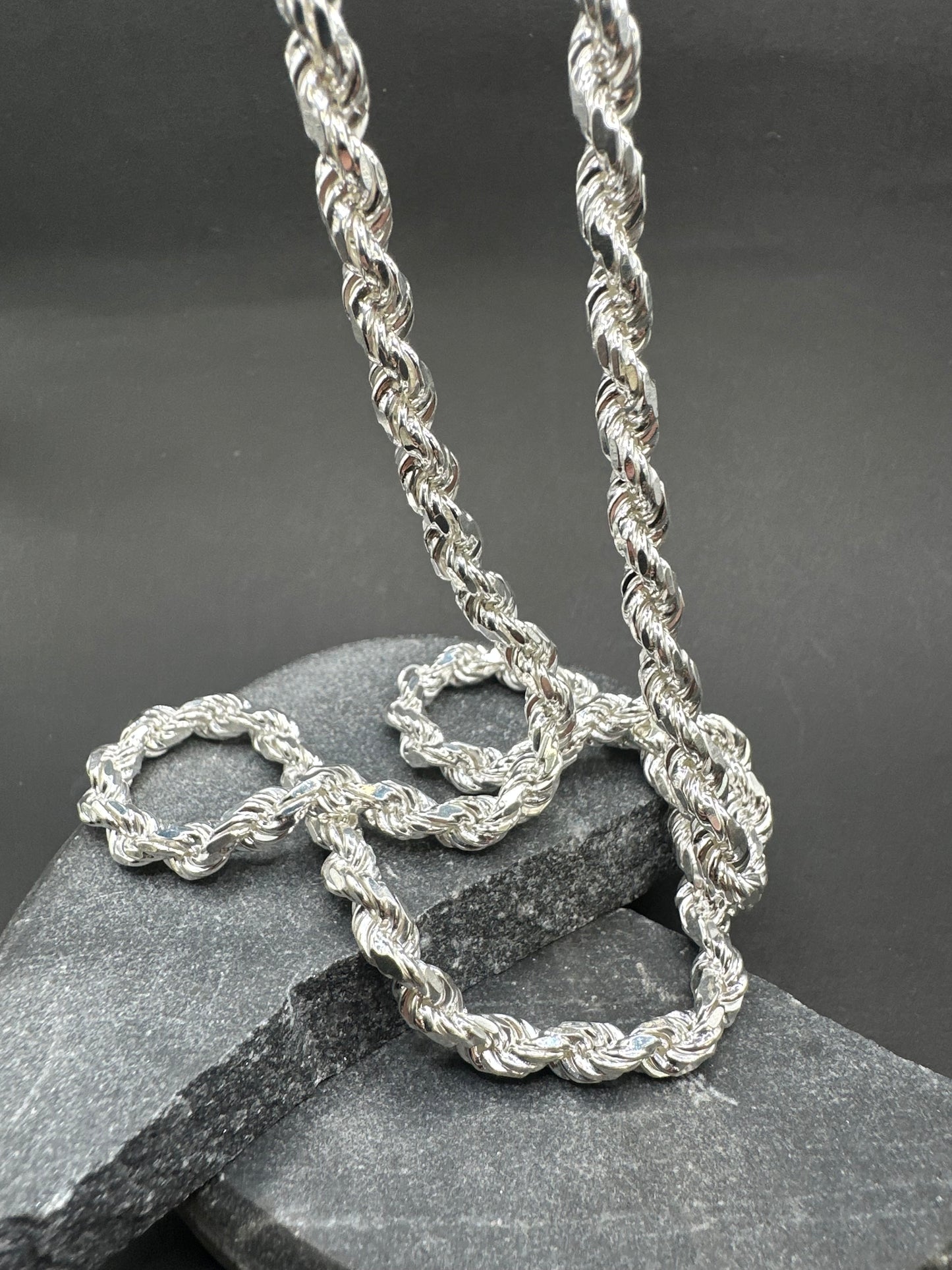 925 Zilveren Diamond Cut Rope Chain – Made in Italy