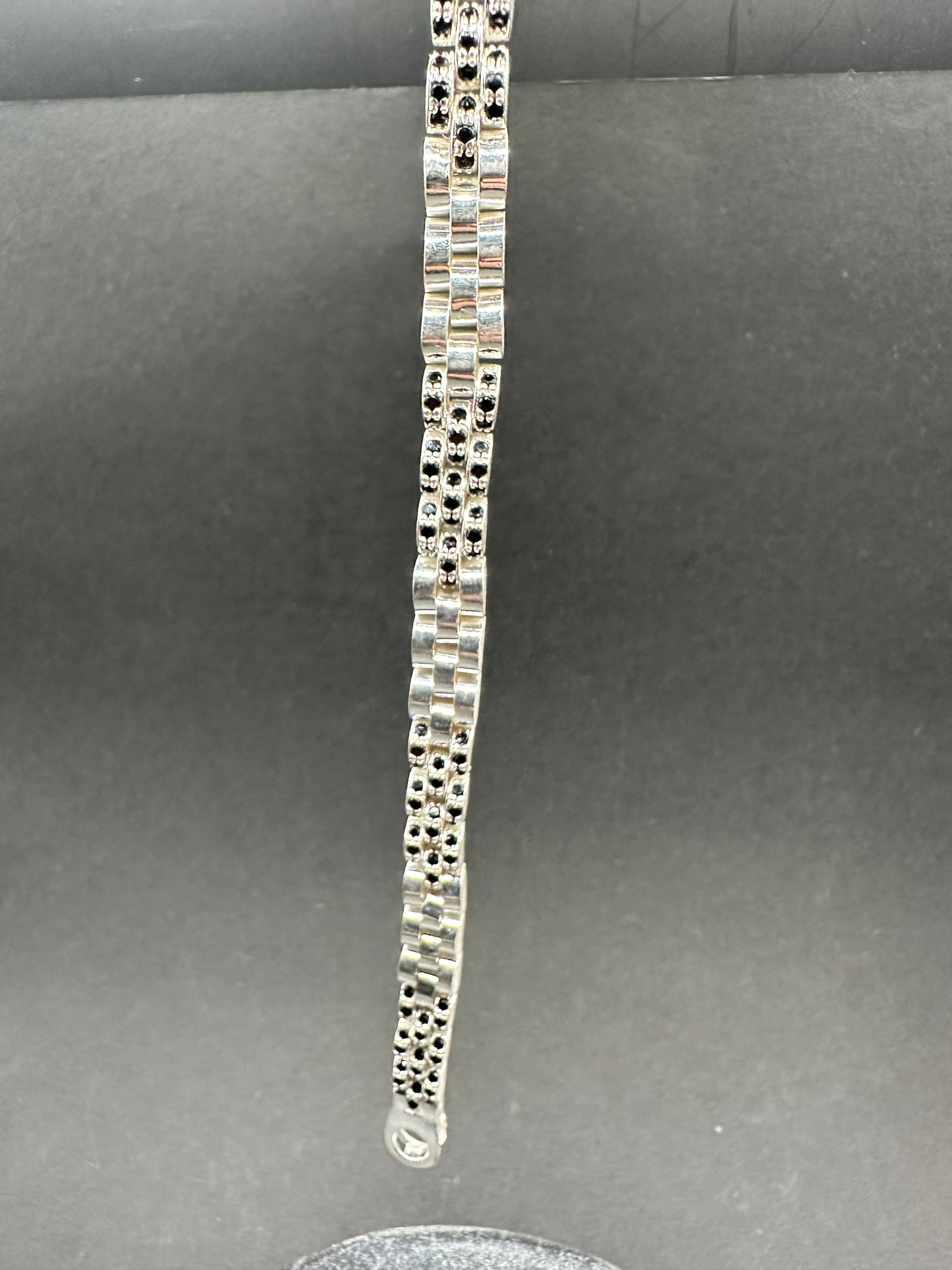 925 Zilveren President Armband met Natuurlijke Onyx Stenen – 20,5 cm