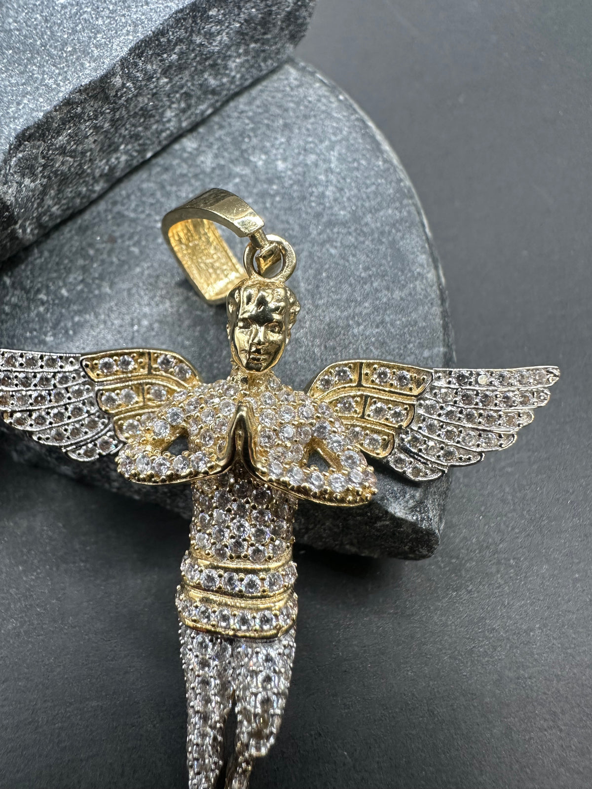 14K Gouden Engel Hanger met Zirkonia