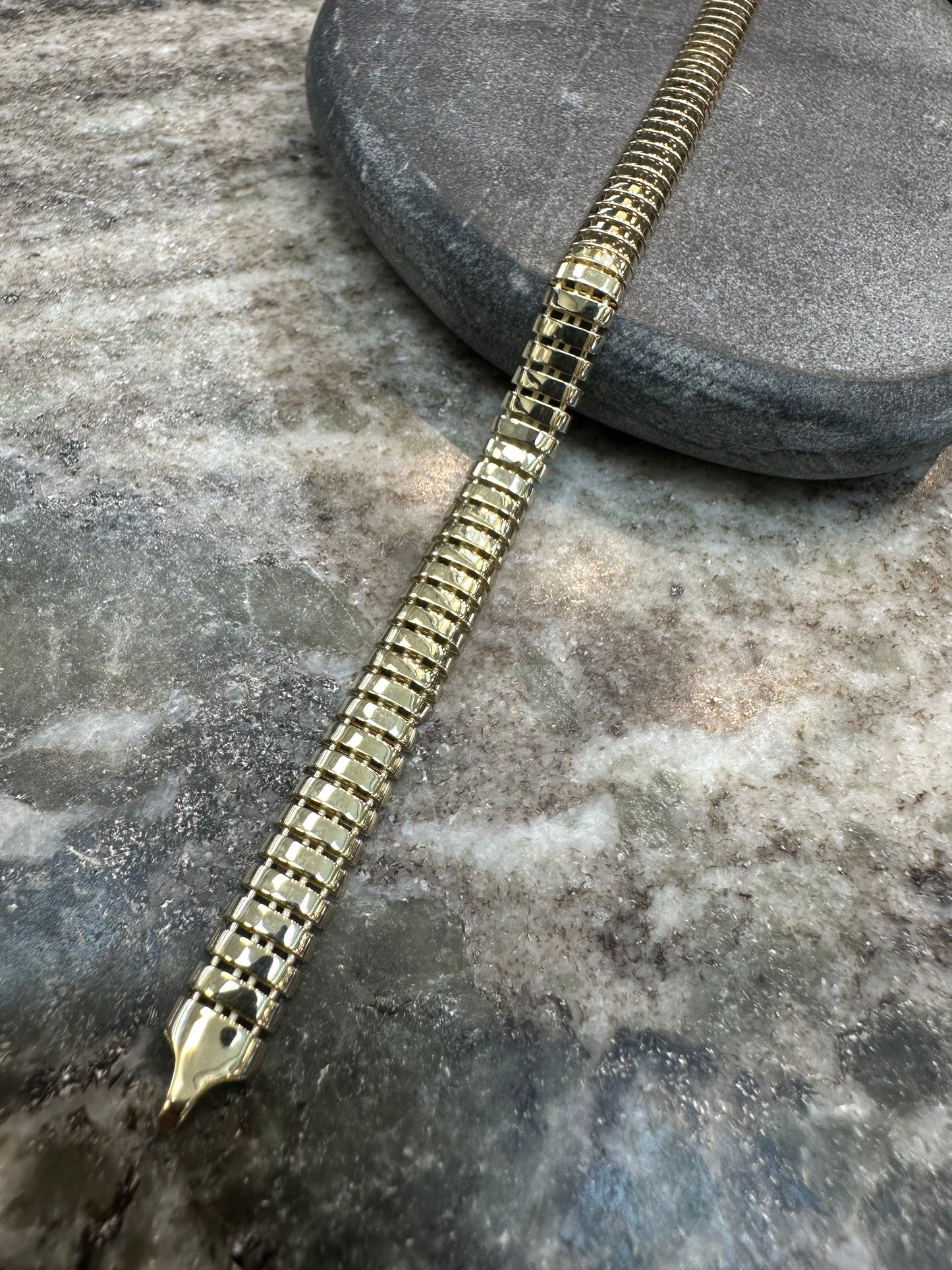 Prachtige 14K Gouden Flexibele Armband – 18 cm | 6,8 mm | Luxe & Comfortabel