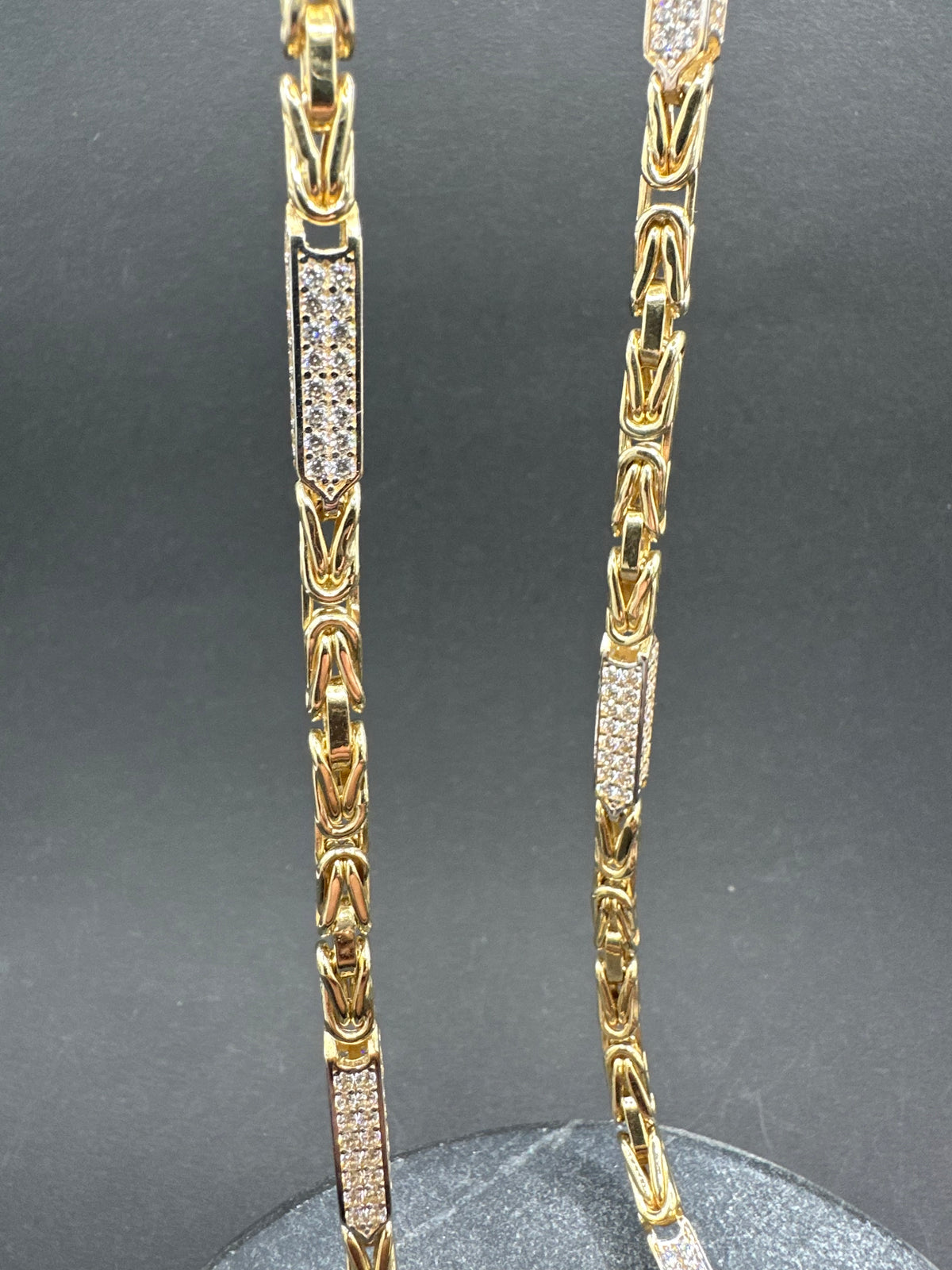 14K Gouden Iced Koningsketting met Zirkonia – 62 cm