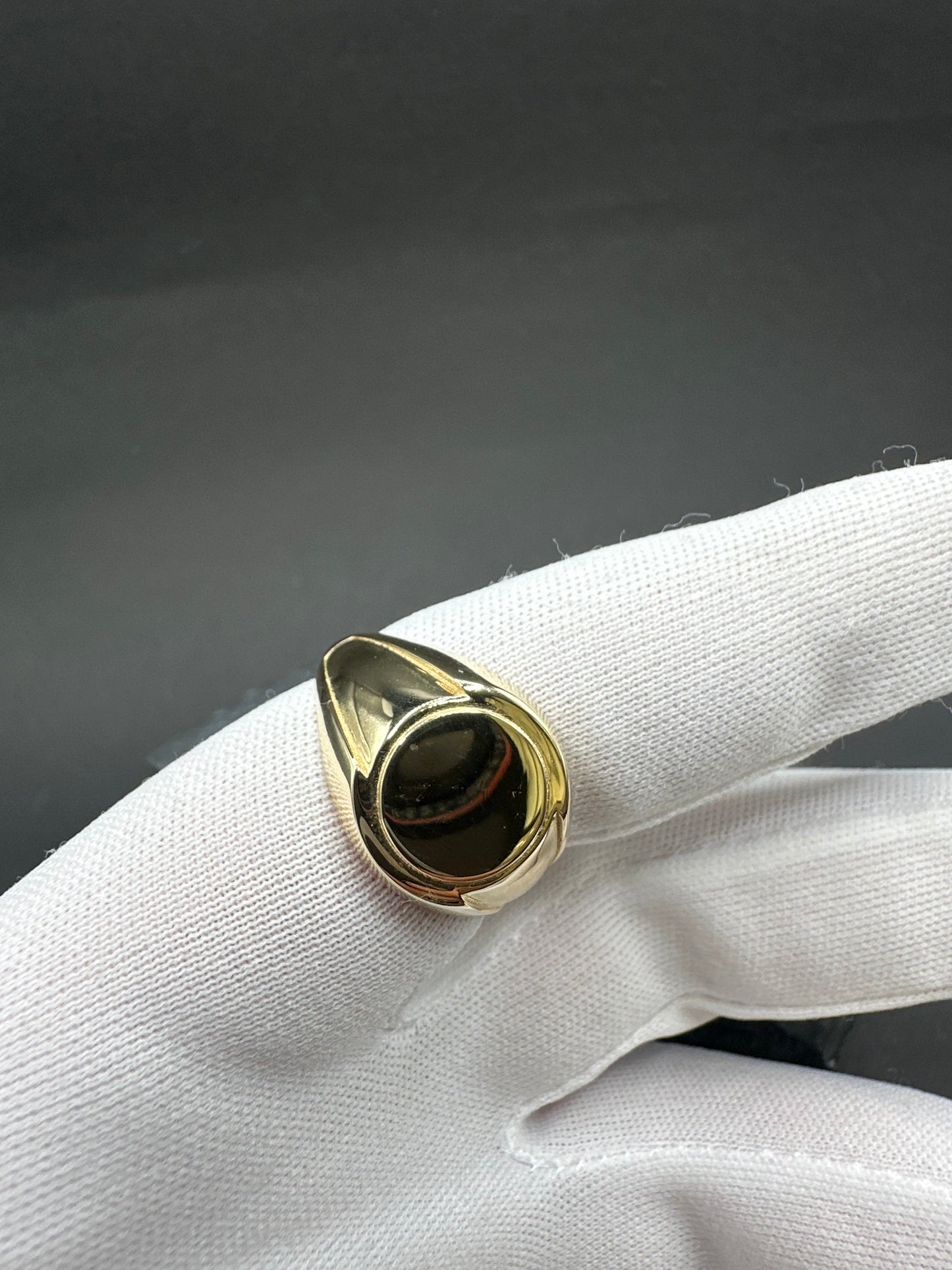14K Gouden Ronde Zegelring – Maat 20,5