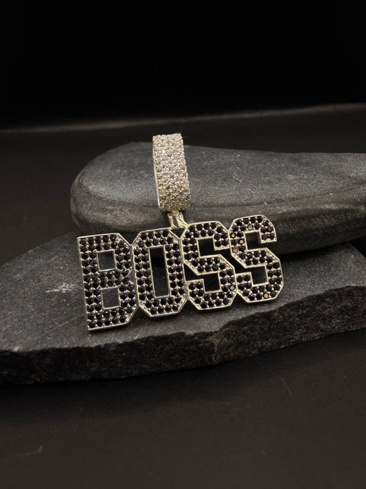 925 Zilveren BOSS Hanger met Zirkonia en Onyx – 39 mm