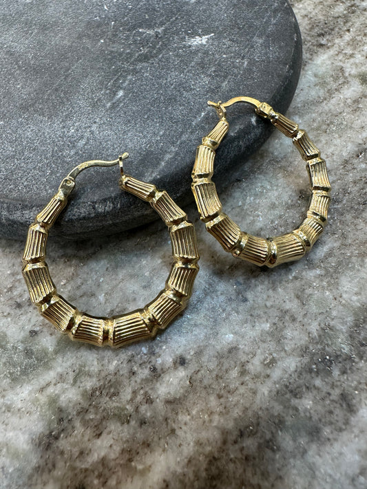 Prachtige 14K Gouden Oorbellen – Diameter 32,2 mm | Tijdloos & Elegant