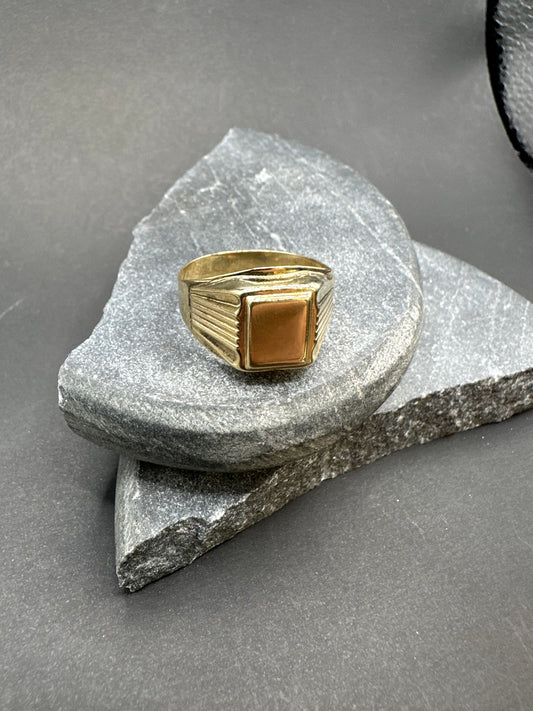 14K Gouden Klassieke Zegelring – Maat 21